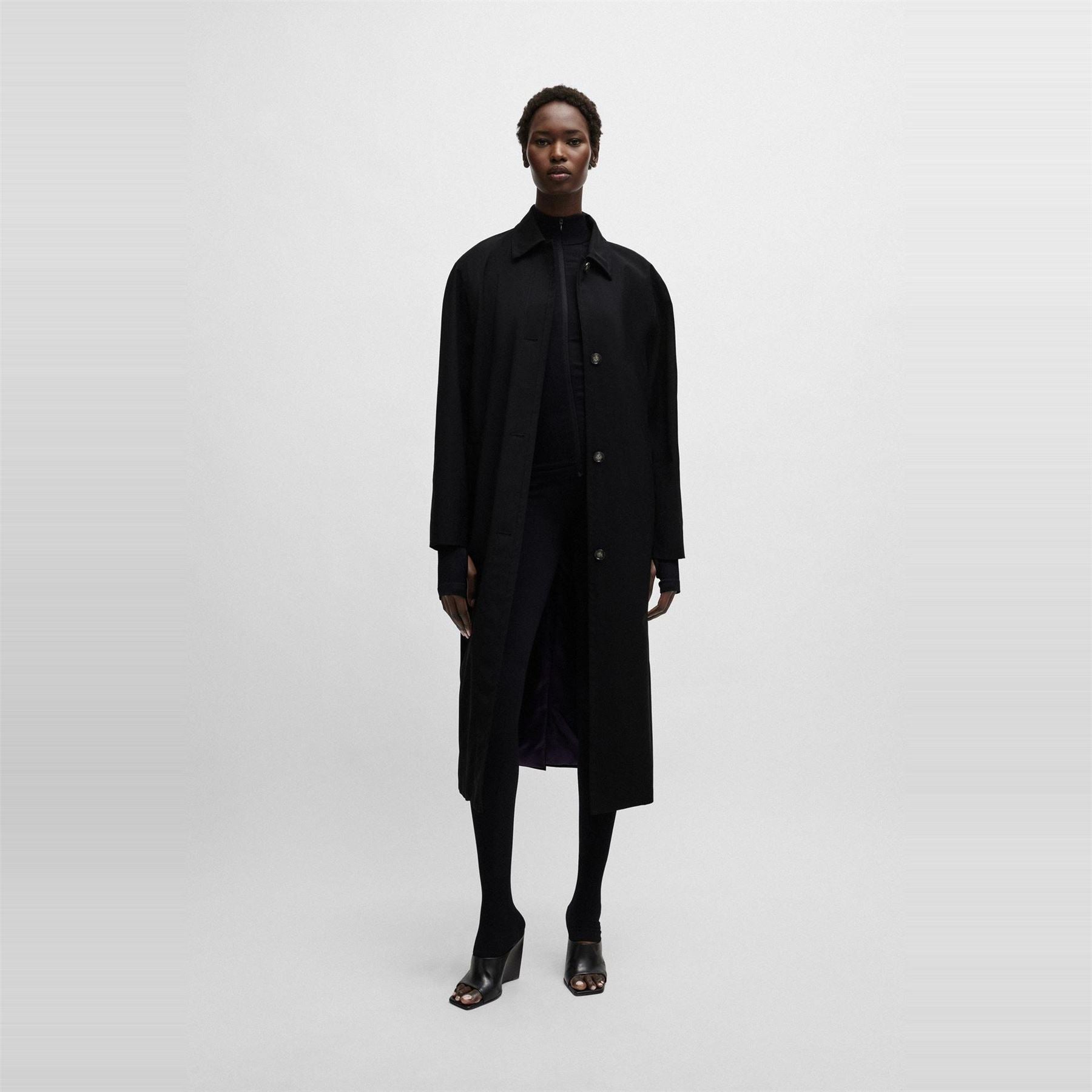 Boss Copilot Solid Patterned Over Coat