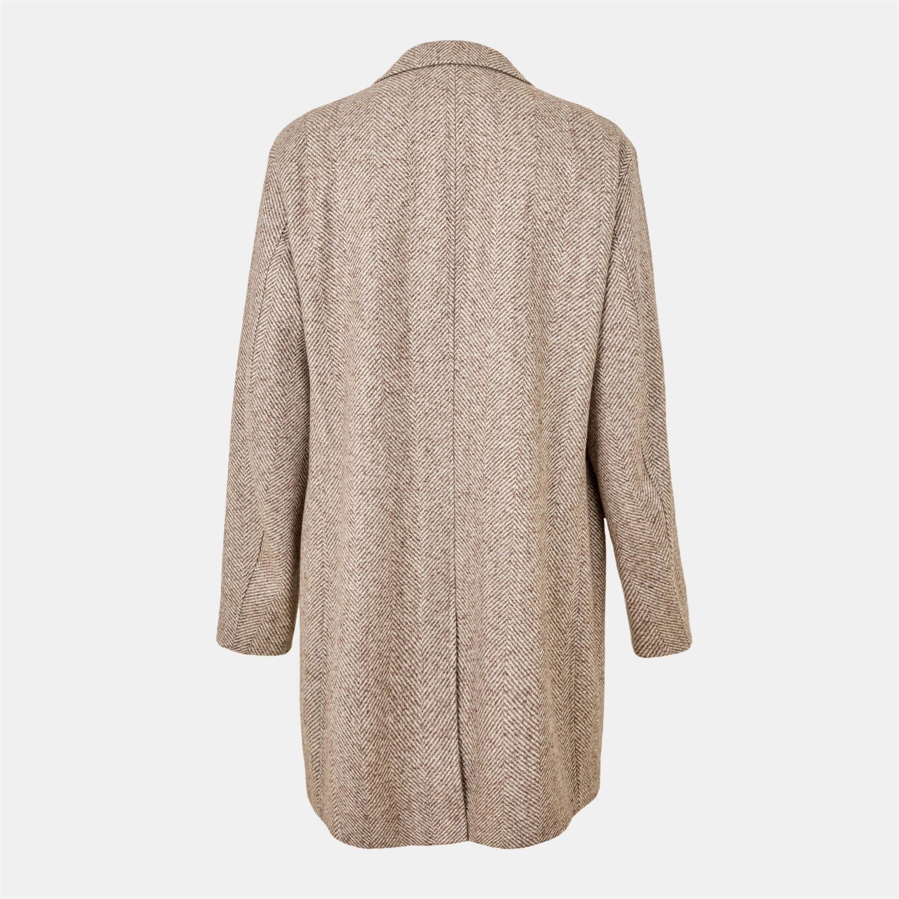 Boss Herringbone Patterned Over Coat
