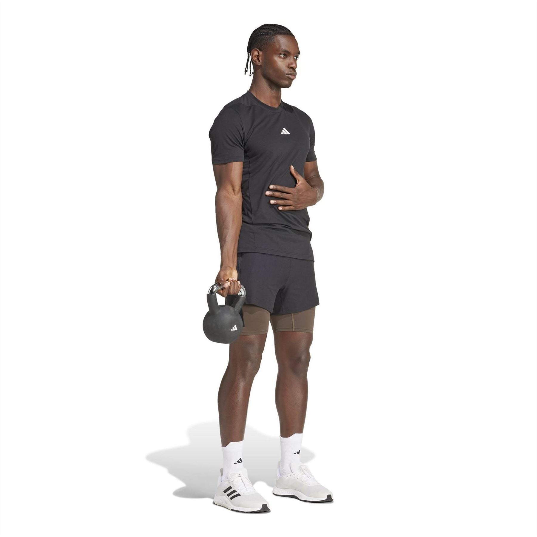 adidas Mens Power Workout Two In One Shorts