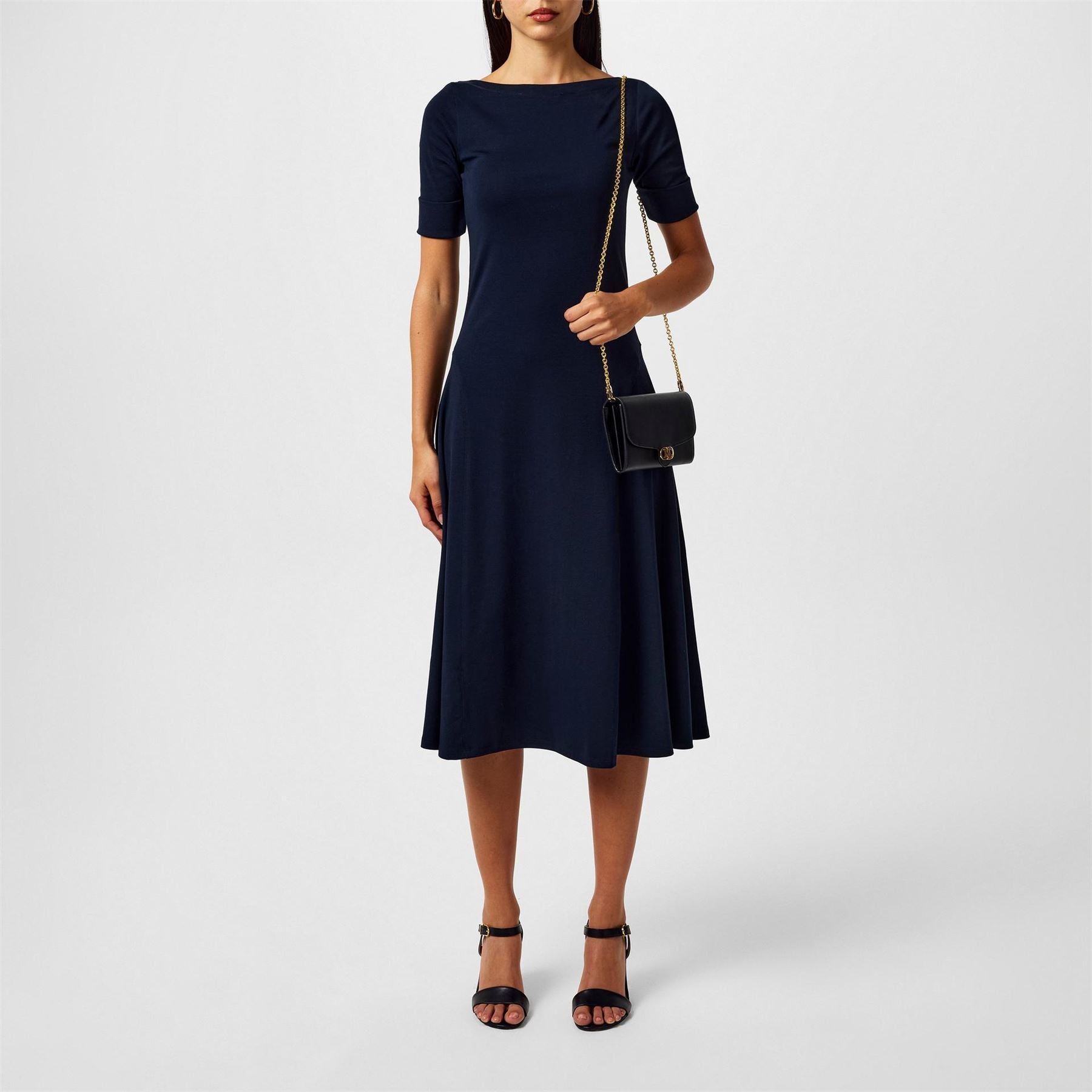 Lauren by Ralph Lauren Boat Neck Jersey Midi Dress