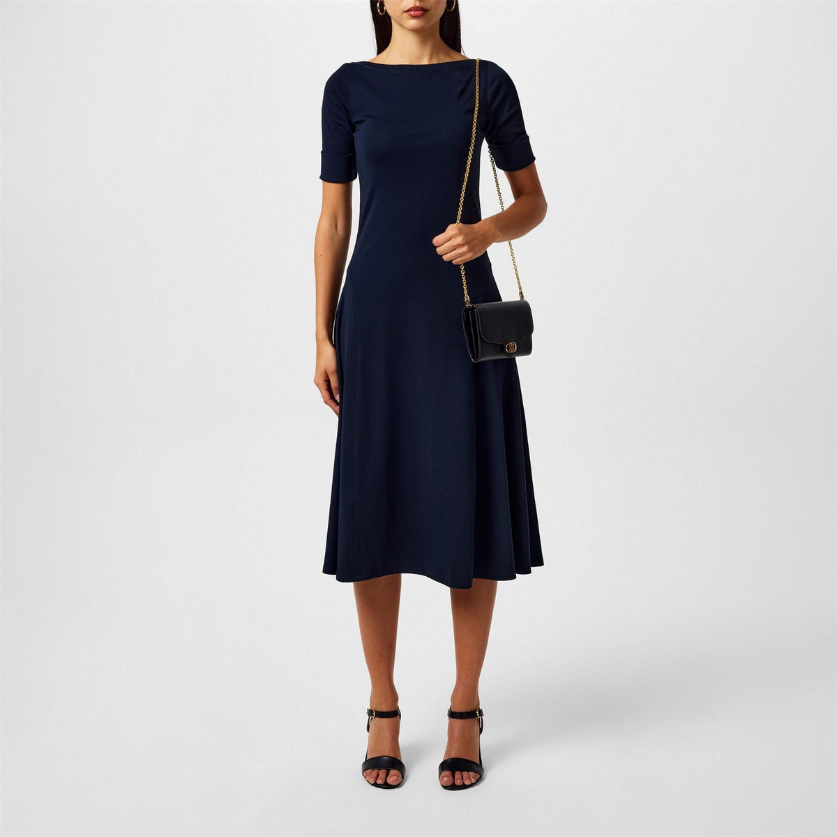 Lauren by Ralph Lauren Boat Neck Jersey Midi Dress