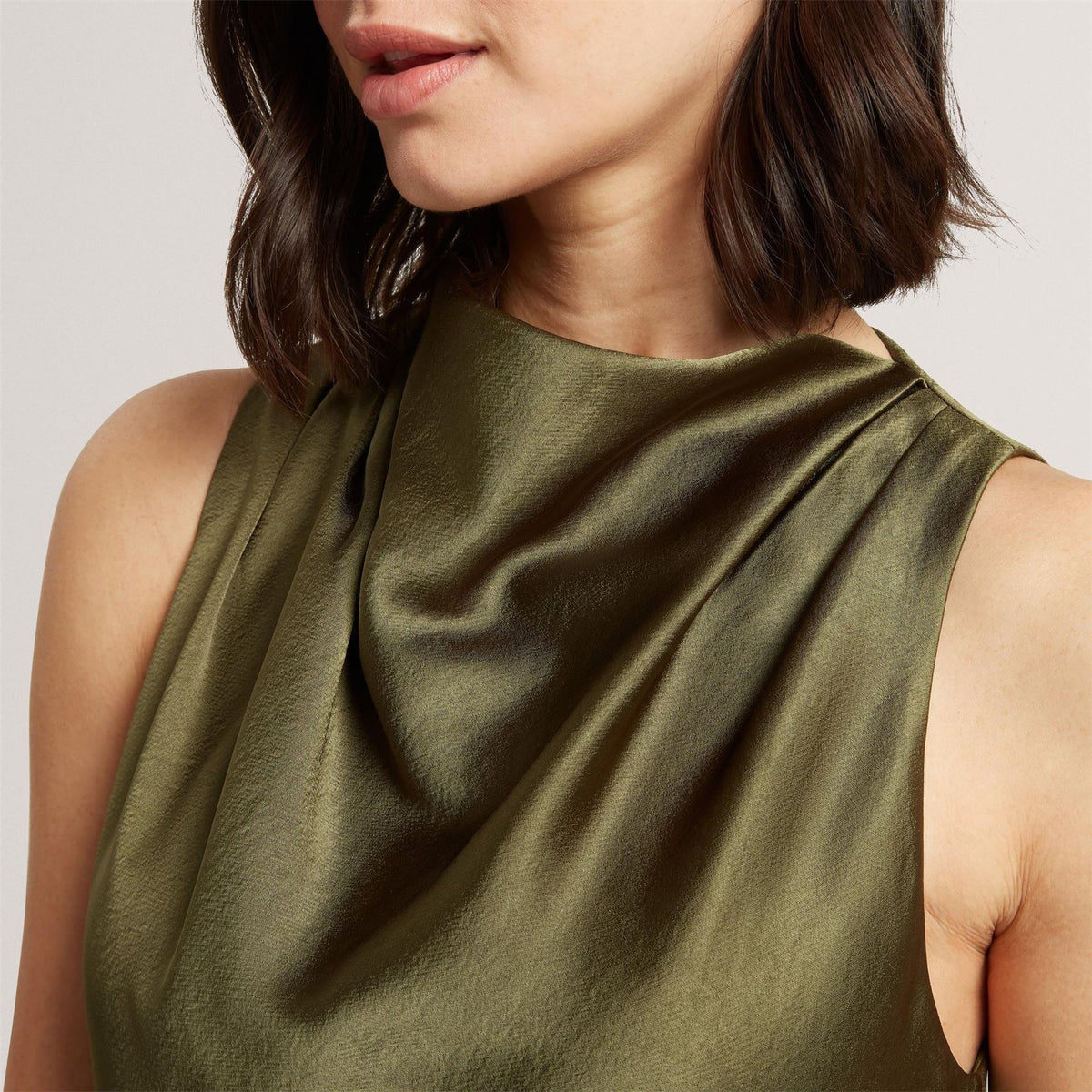 Ted Baker Baker Sleeveless Cowl Neck Satin Midi Dress
