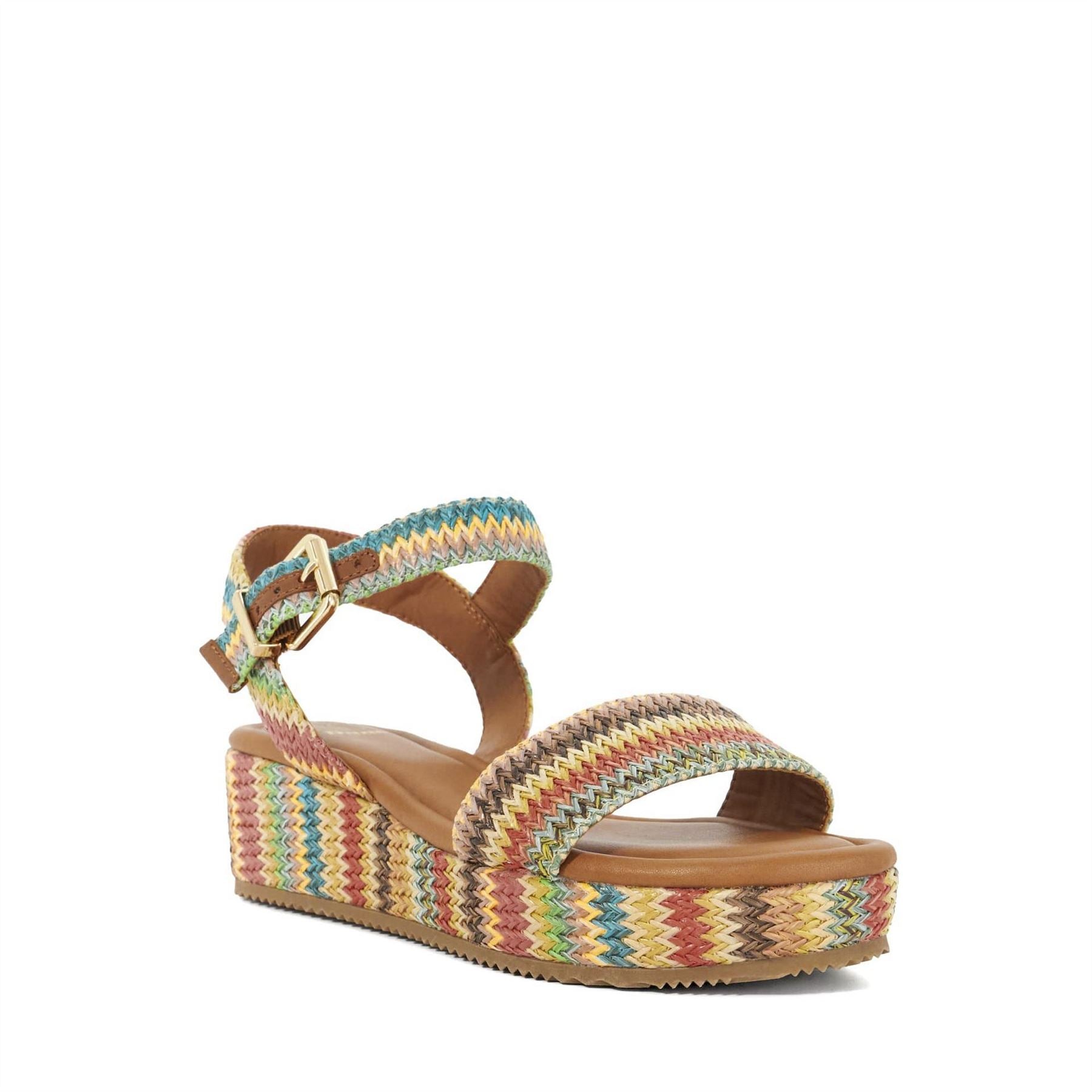 Dune London Chevron Open Toe Flatform Sandals