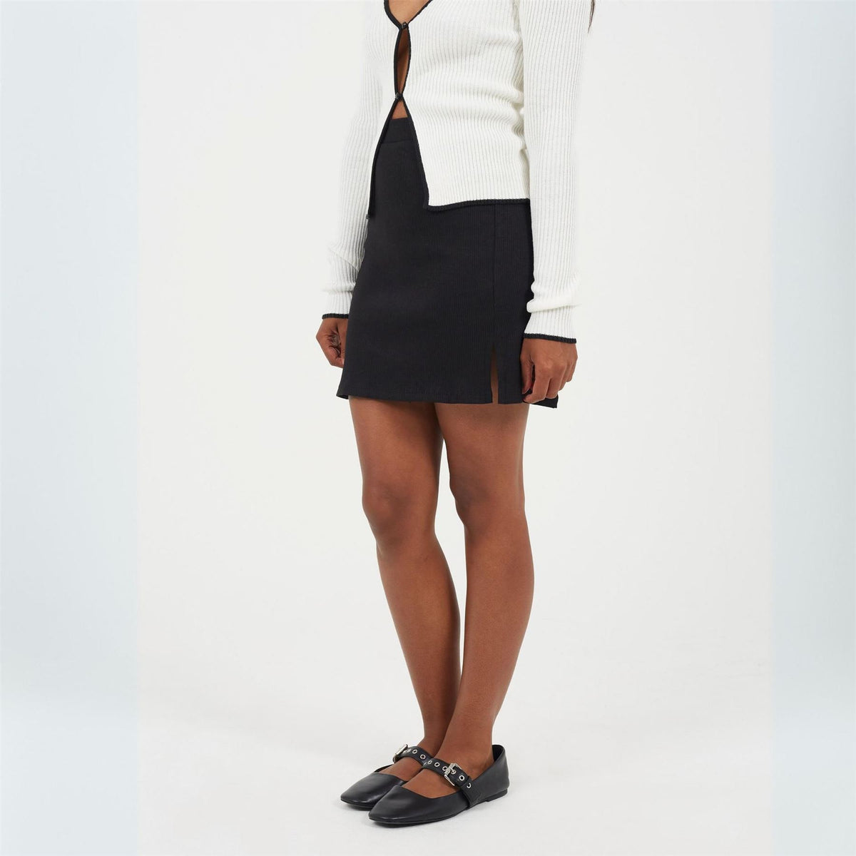Brave Soul Womens Mini Skirt With Split Hem Detail