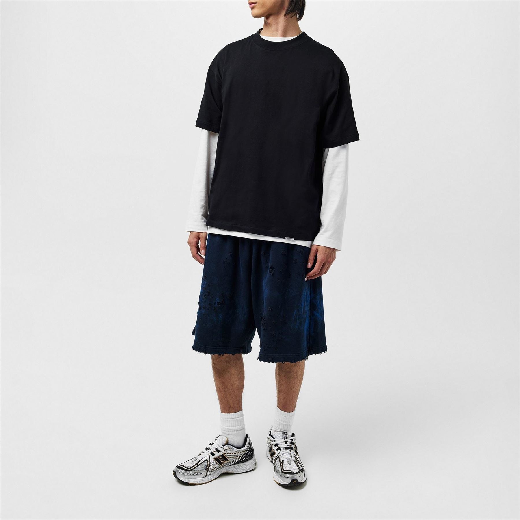 Diesel Distressed Acid Wash Shorts