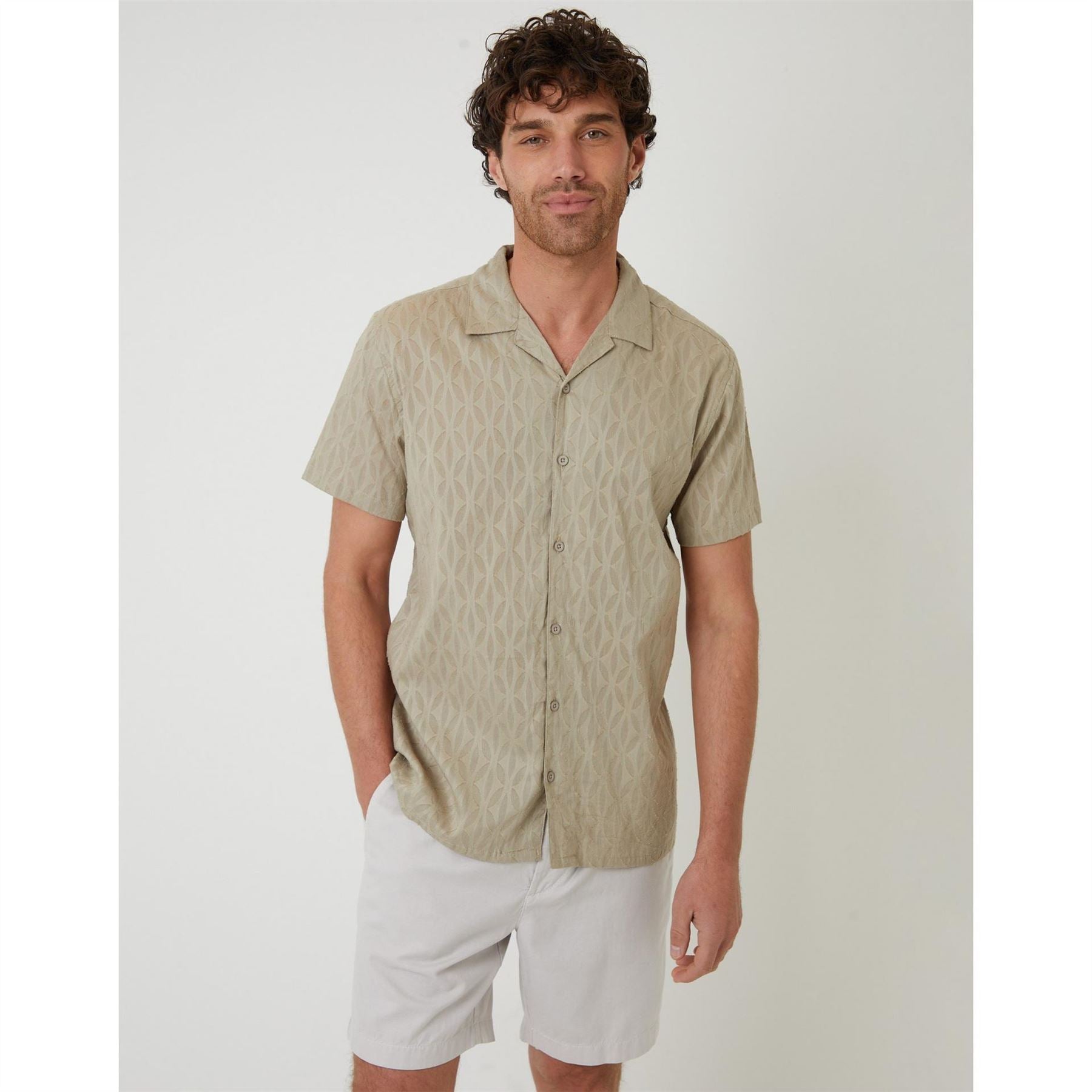 Threadbare Regular Fit Short Sleeve Point Collar Shirt