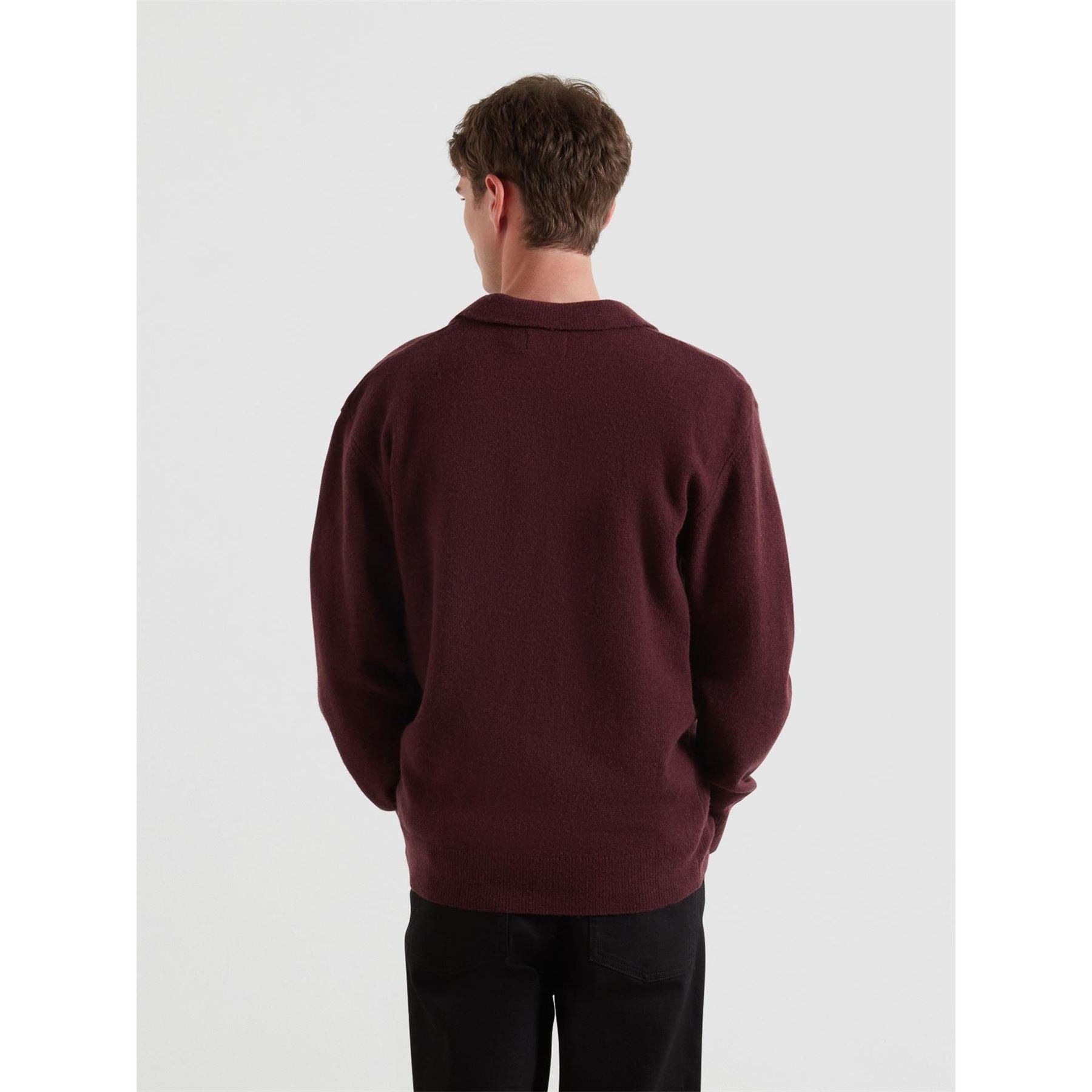 Farah Matson Lambswool Knit Quarter Zip Top