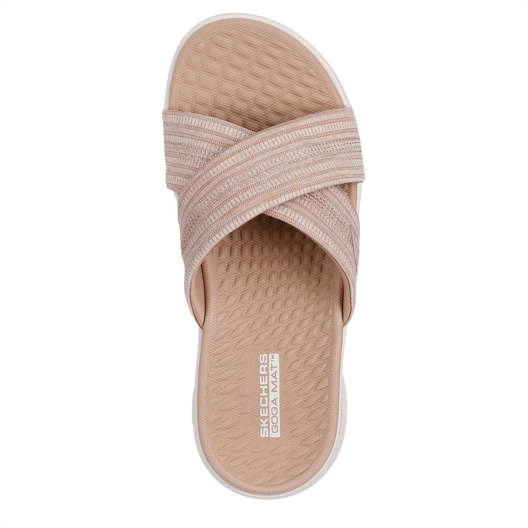 Skechers Womens Slide W Memory Foam Strap Flat Sandals