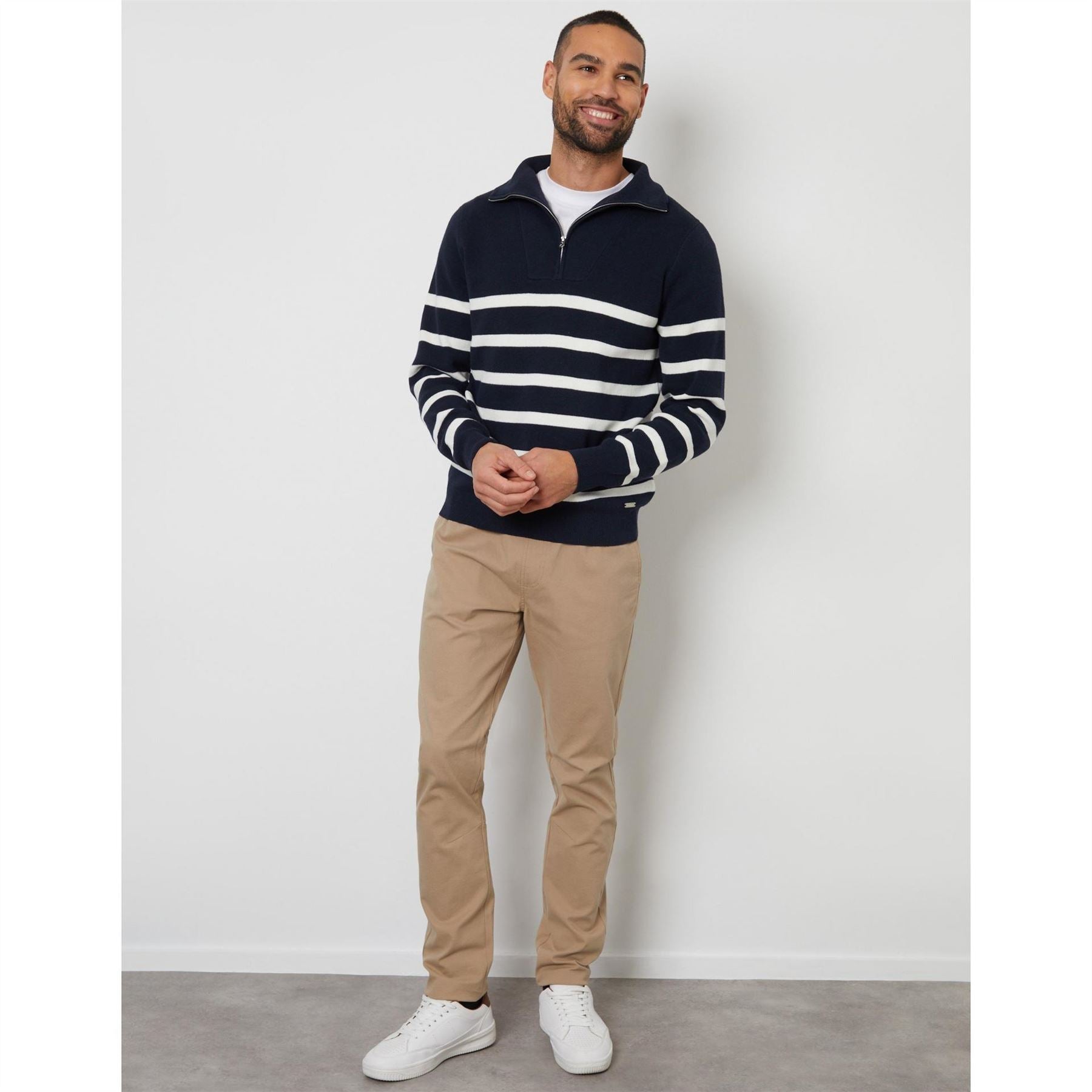 Threadbare Havenscroft Quarter Zip Knitted Jumper