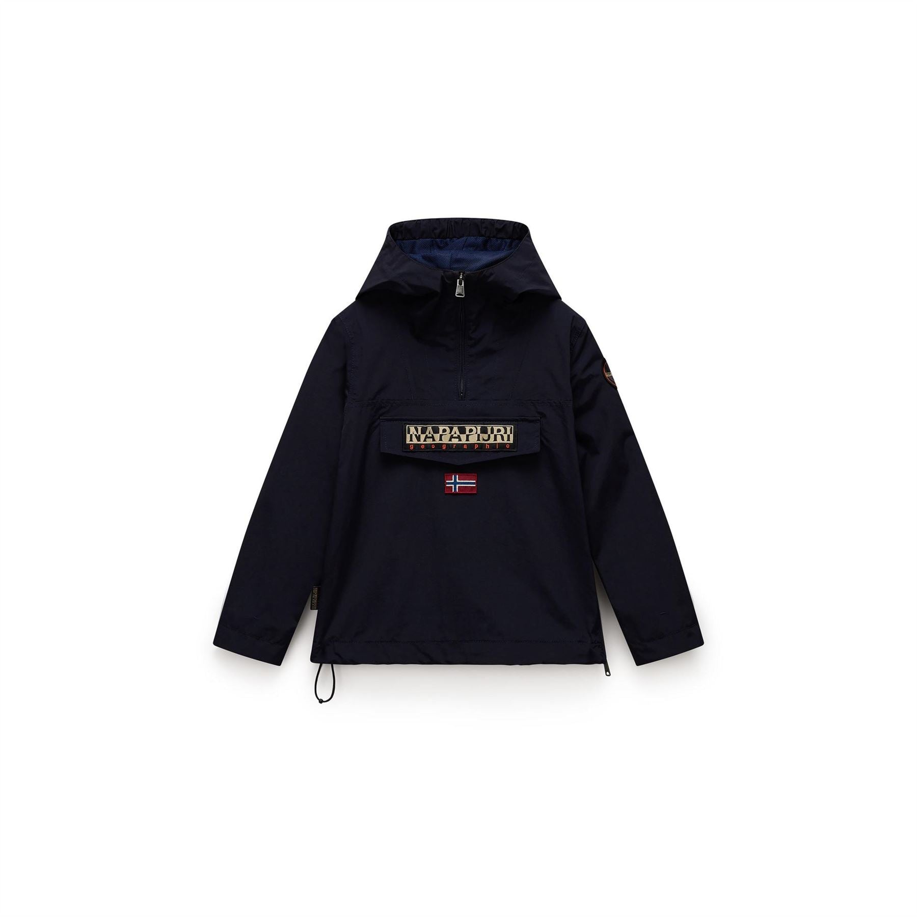 Napapijri Rainforest Solid Patterned Hooded Chest Pocket Rain Jacket