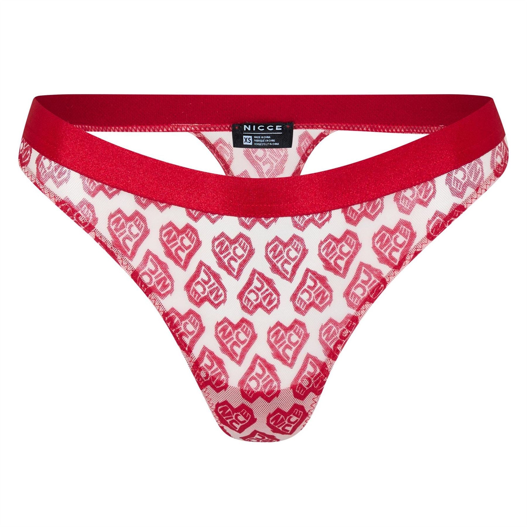 Nicce Heart Print Bikini Bottom