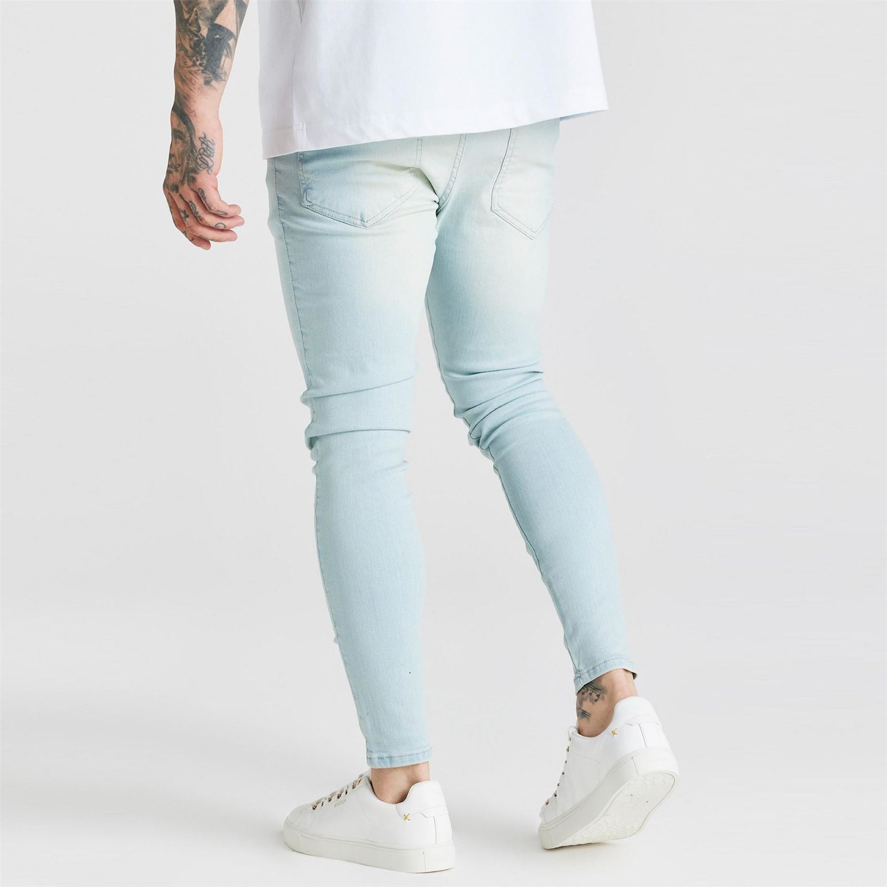 SikSilk Mens Distressed Skinny Jeans