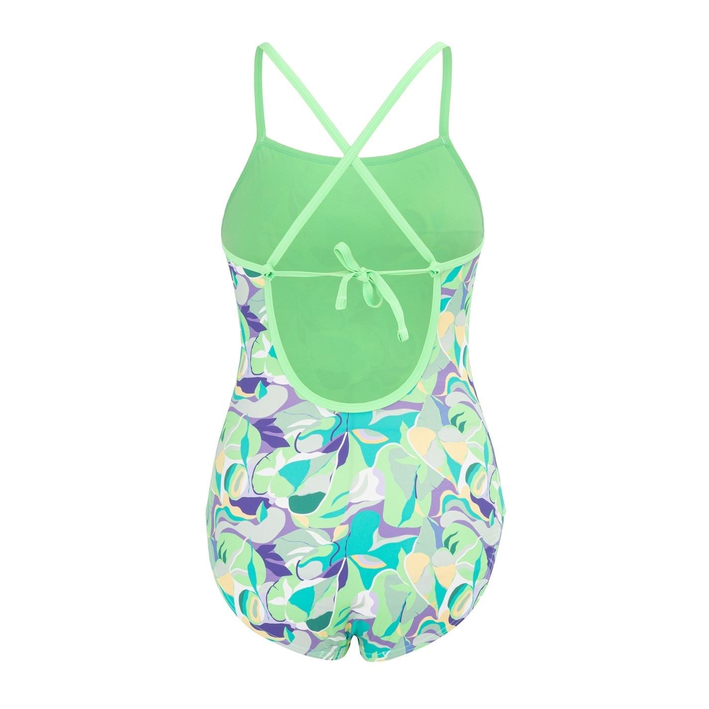 Slazenger Floral Patterned Tie Back One-Piece Swimsuit