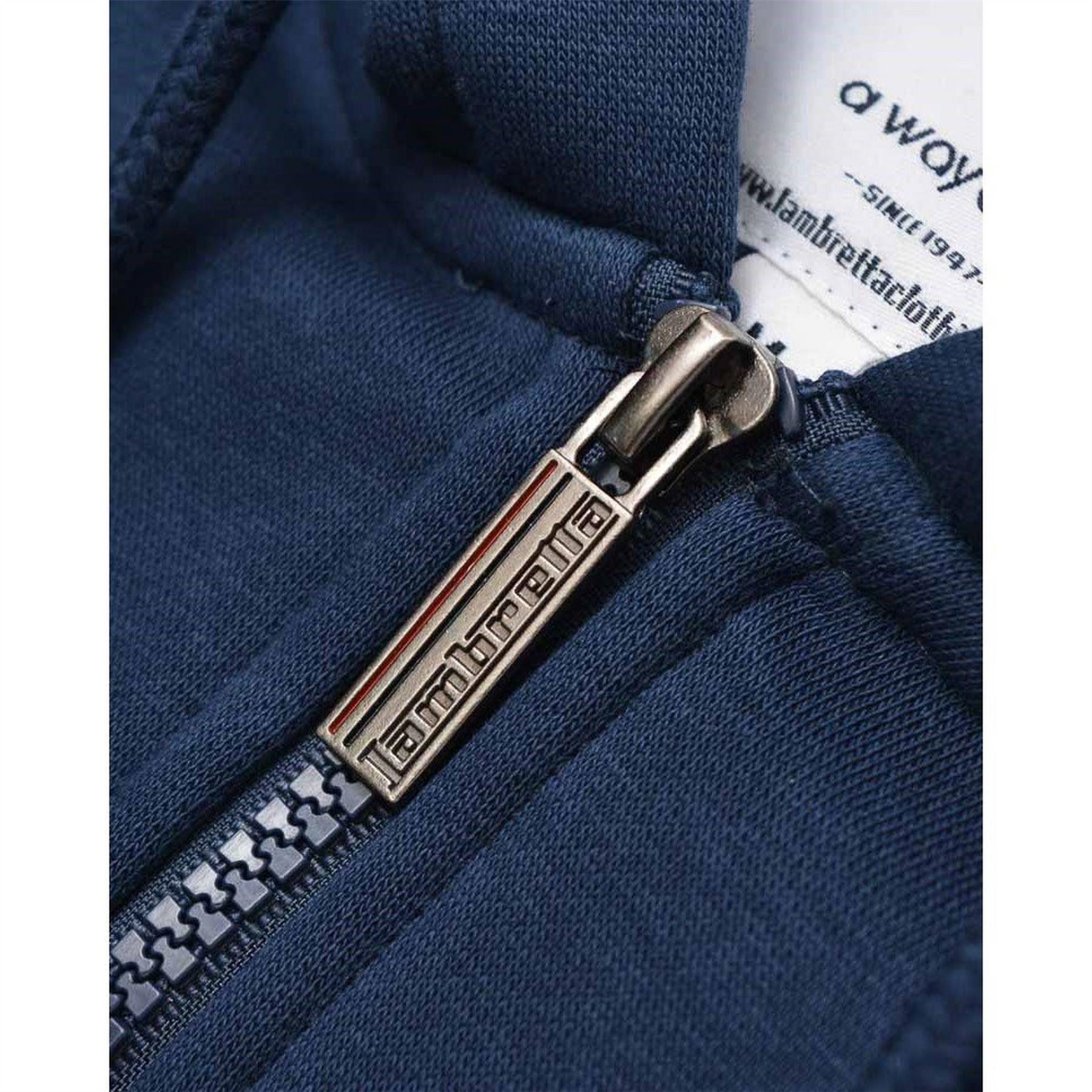 Lambretta Solid Patterned Hooded Ribbed Cuff Sweat Jacket