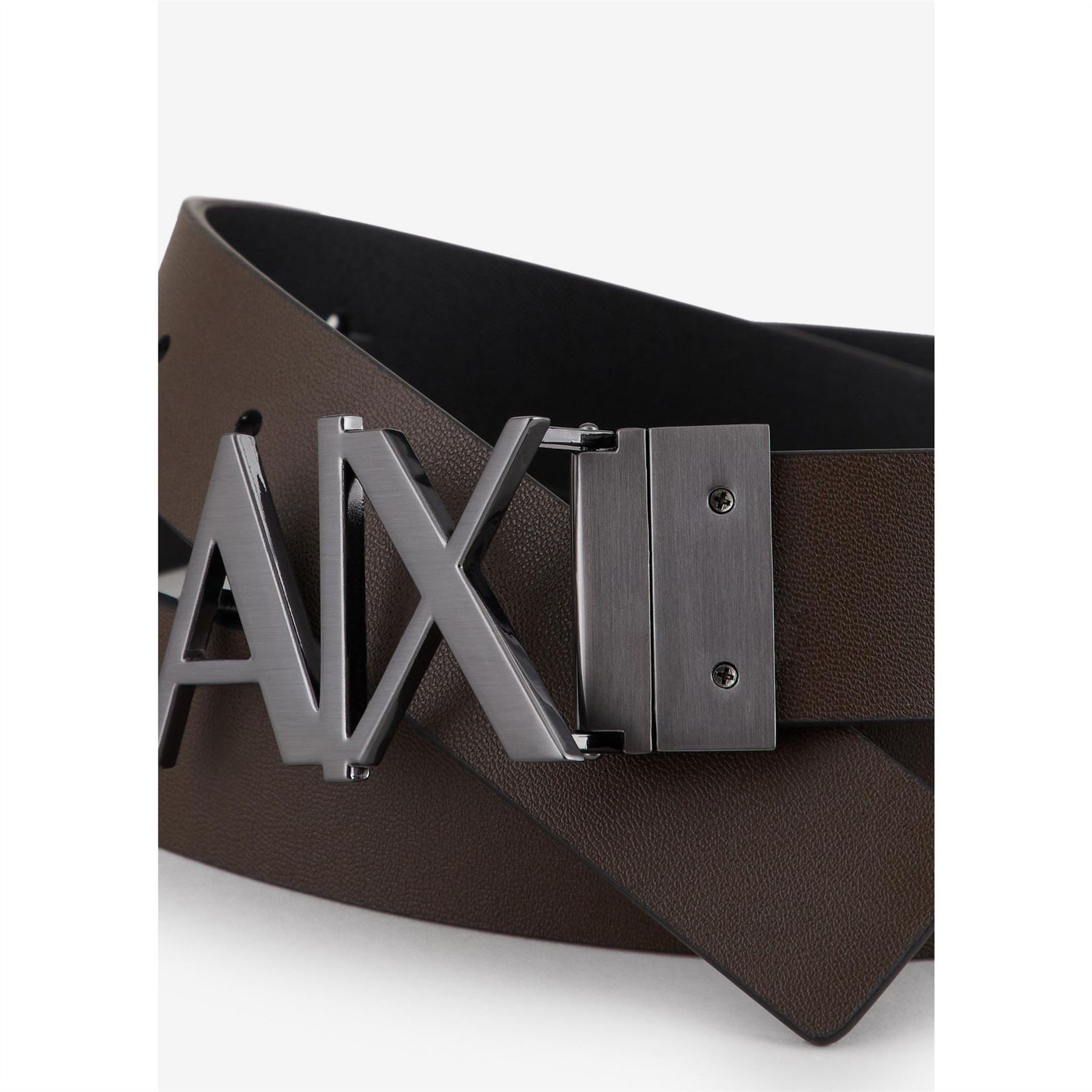 Armani Exchange Cut Out Large Logo Belt