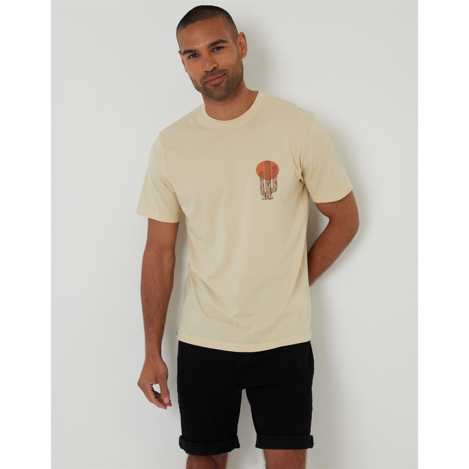 Threadbare Regular Fit Cacti Crew Neck T-Shirt