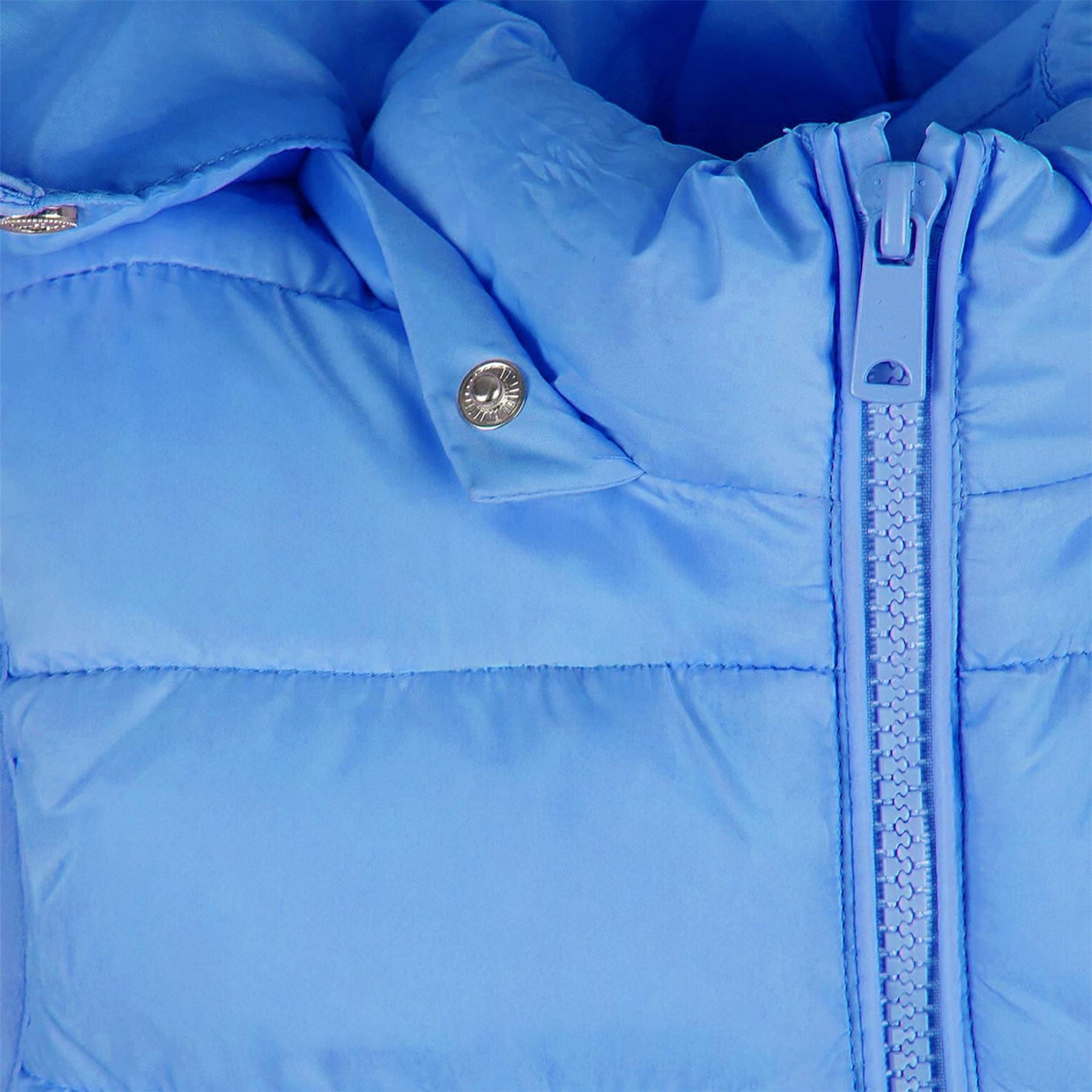 Minoti Girls Quilted Gilet With Full Zip And Detachable Hood Light Blue