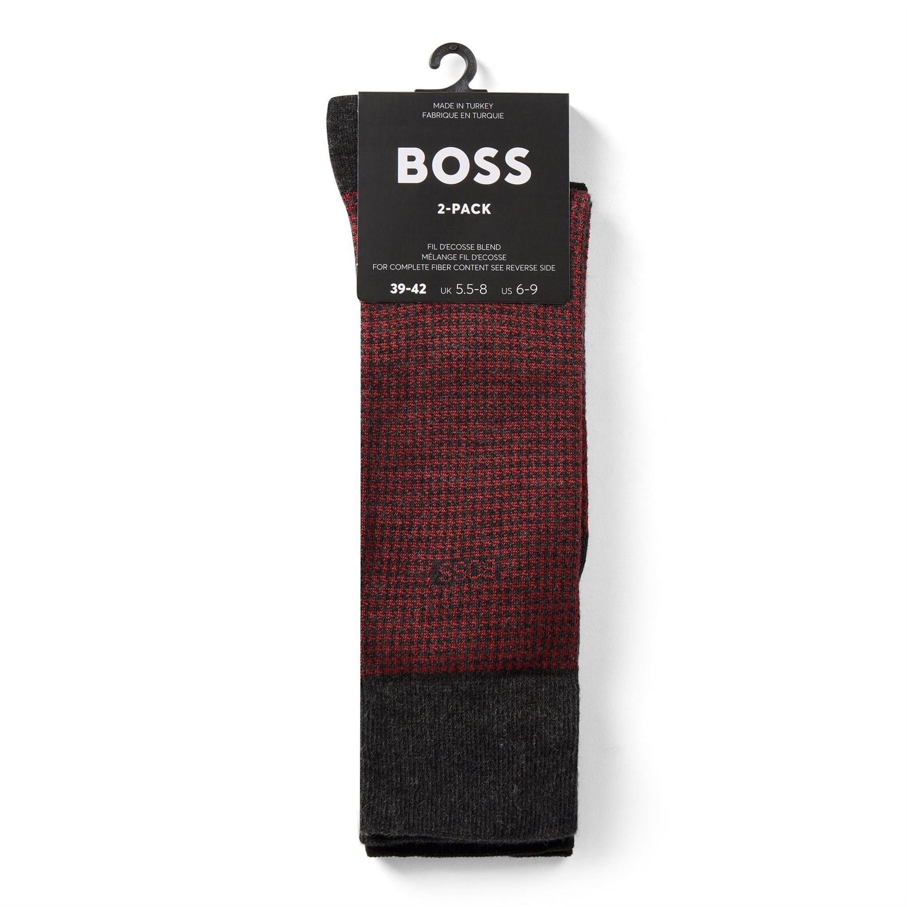 Boss Houndstooth Crew Socks 2 Pack