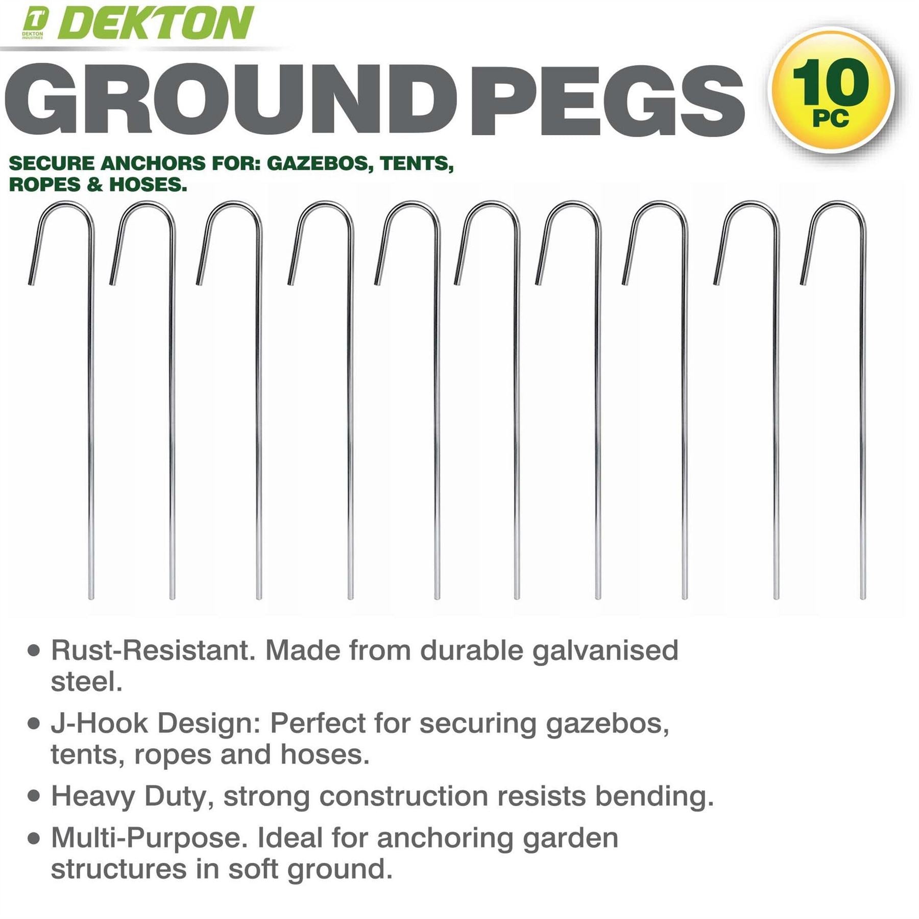 Dekton 10pc Ground Peg Set.