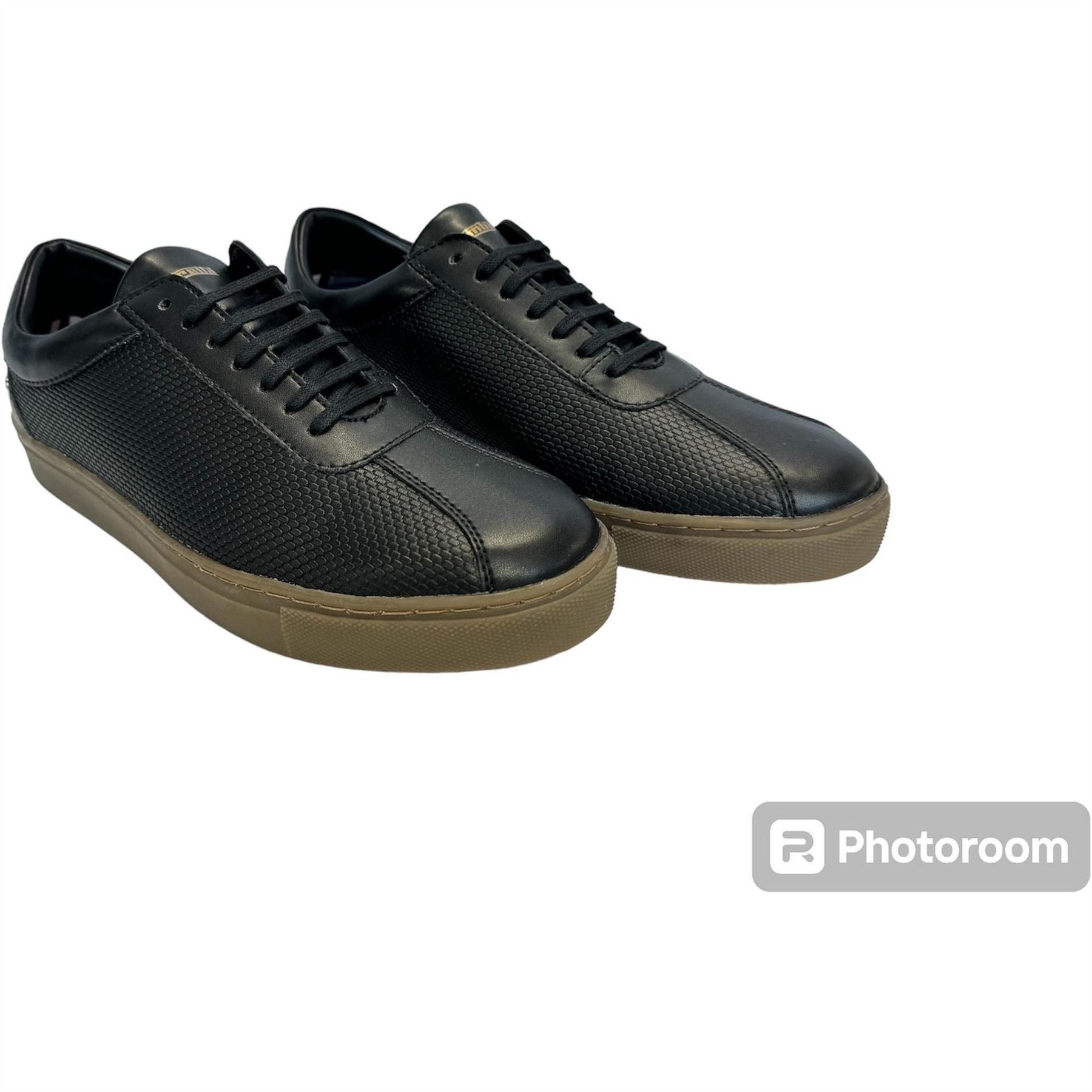 Lambretta Polter Lace-Up Textured Court Shoes