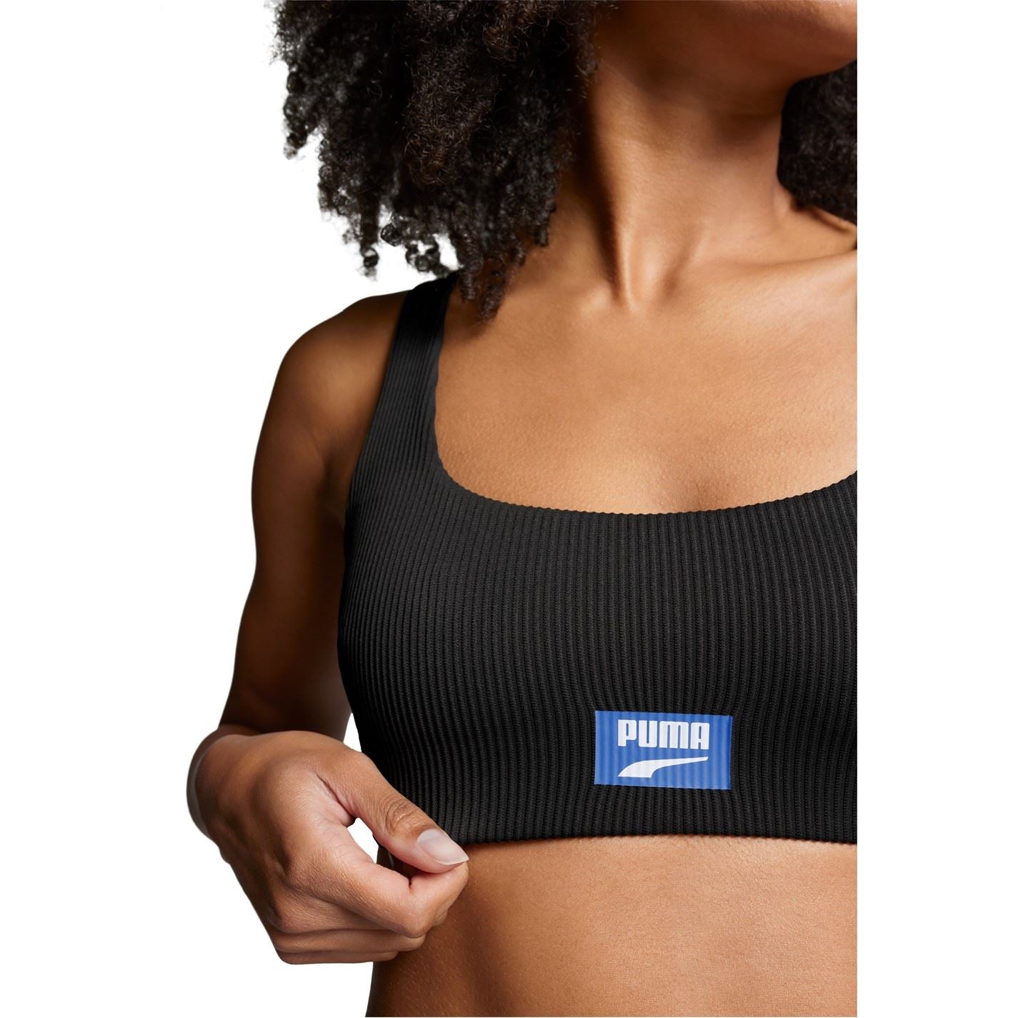 Puma Womens Ribbed Scoop Neck Bikini Top