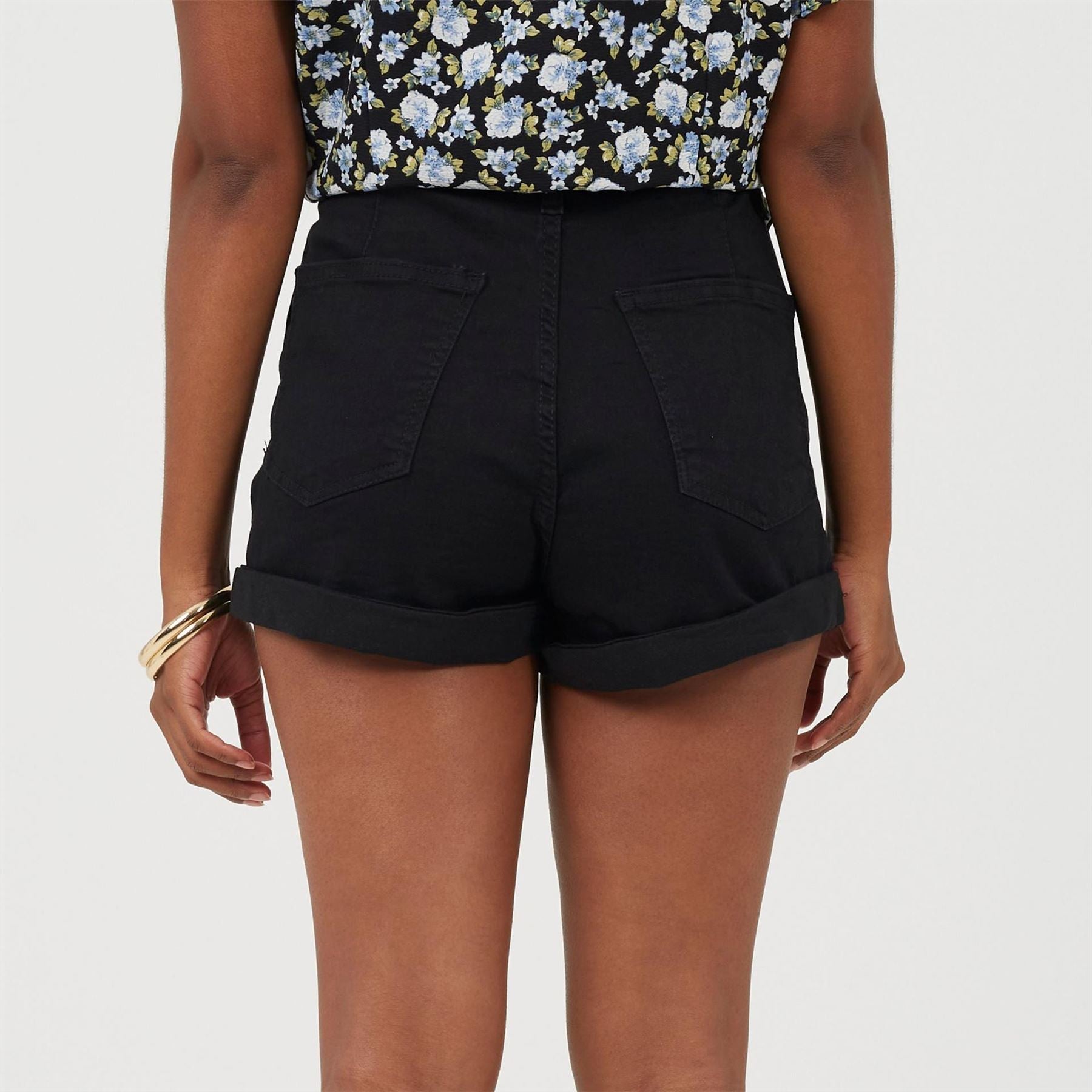 Brave Soul Womens High Rise Denim Shorts With Pockets