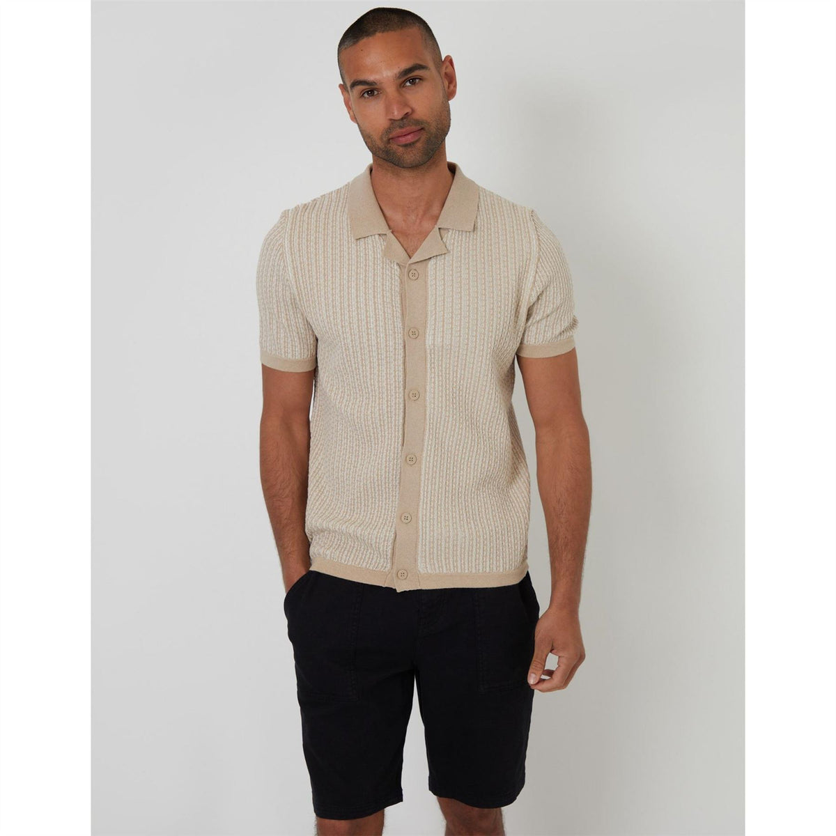 Threadbare Ryeland Collared Neck Short Sleeve Shirt