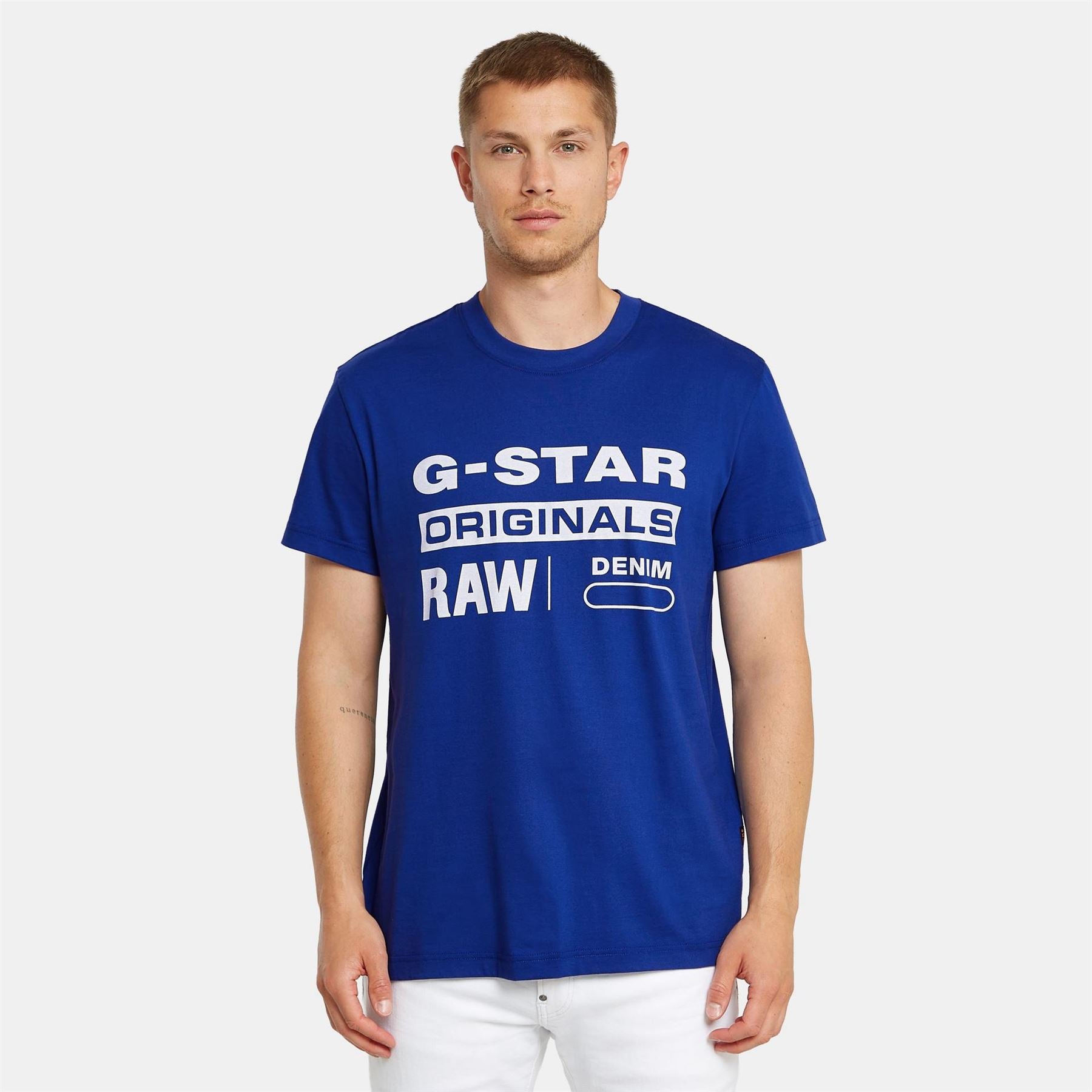 G Star Originals Printed Logo Crew Neck Short Sleeve T-Shirt