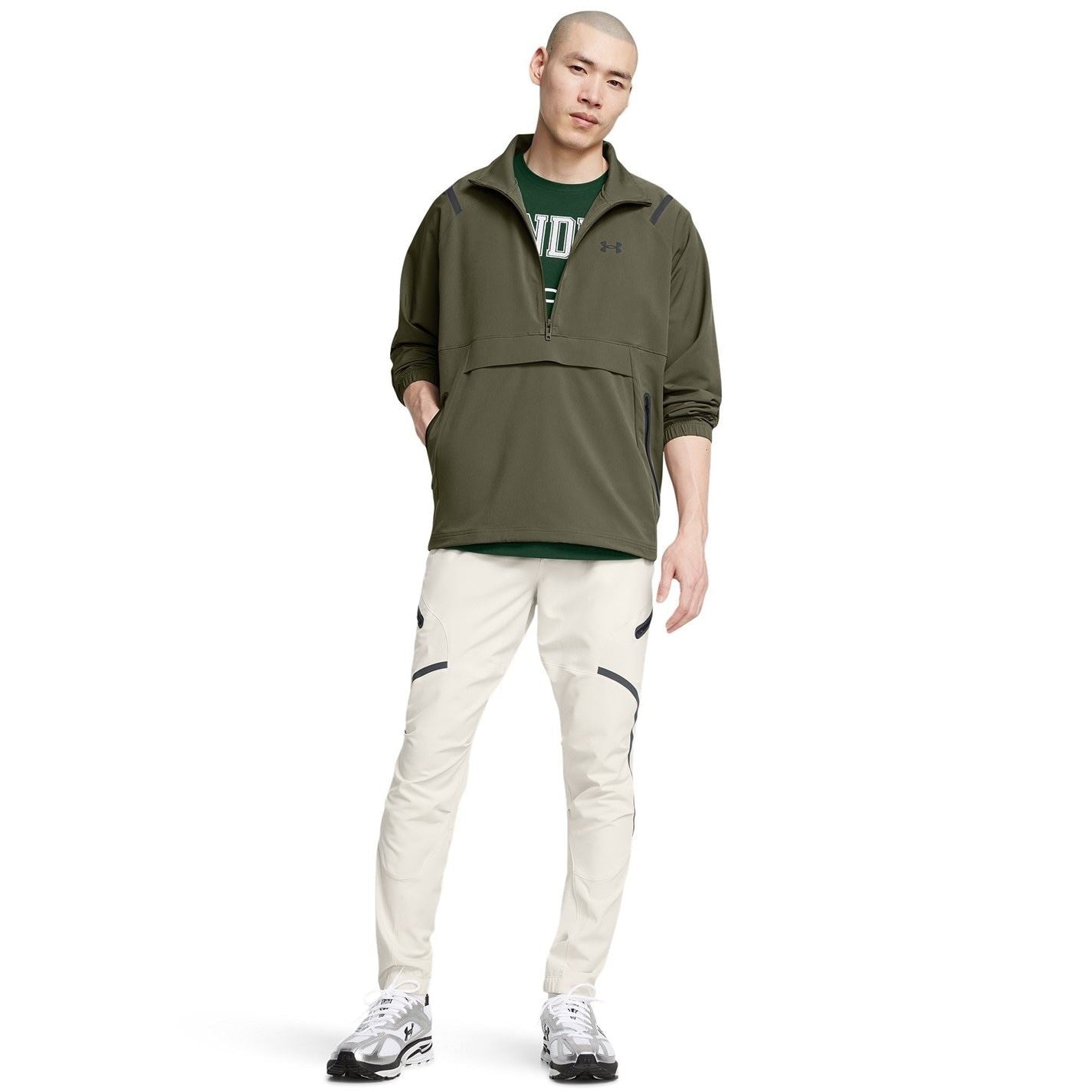 Under Armour Unstoppable Solid Patterned Anorak Jacket with Drawstring