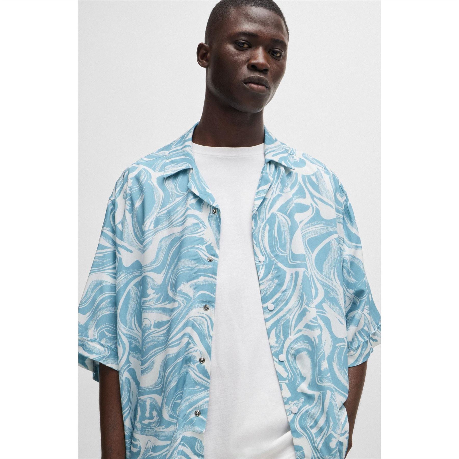 Boss Lapis 3 Patterned Short Sleeve Shirt