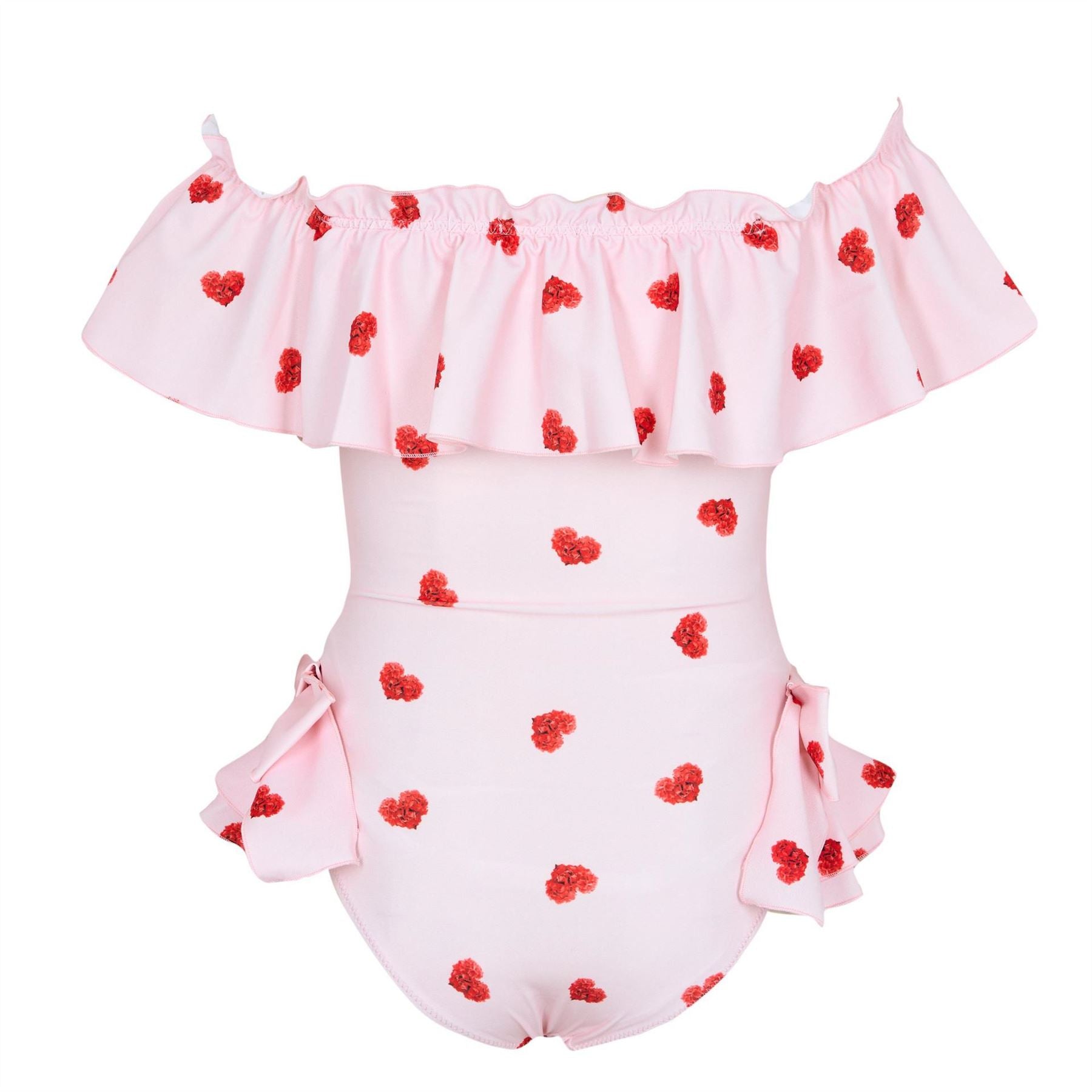Phi Heart Ruffle Scoop Neck Swimsuit