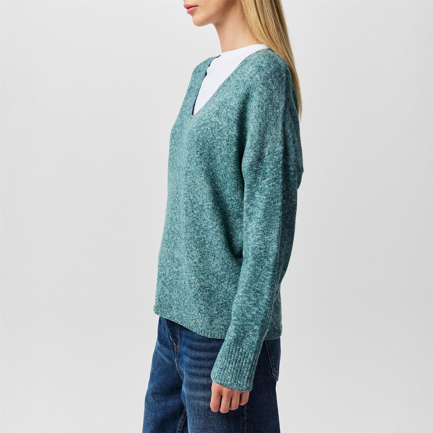 Only Rica Long Sleeve V Neck Knitted Top