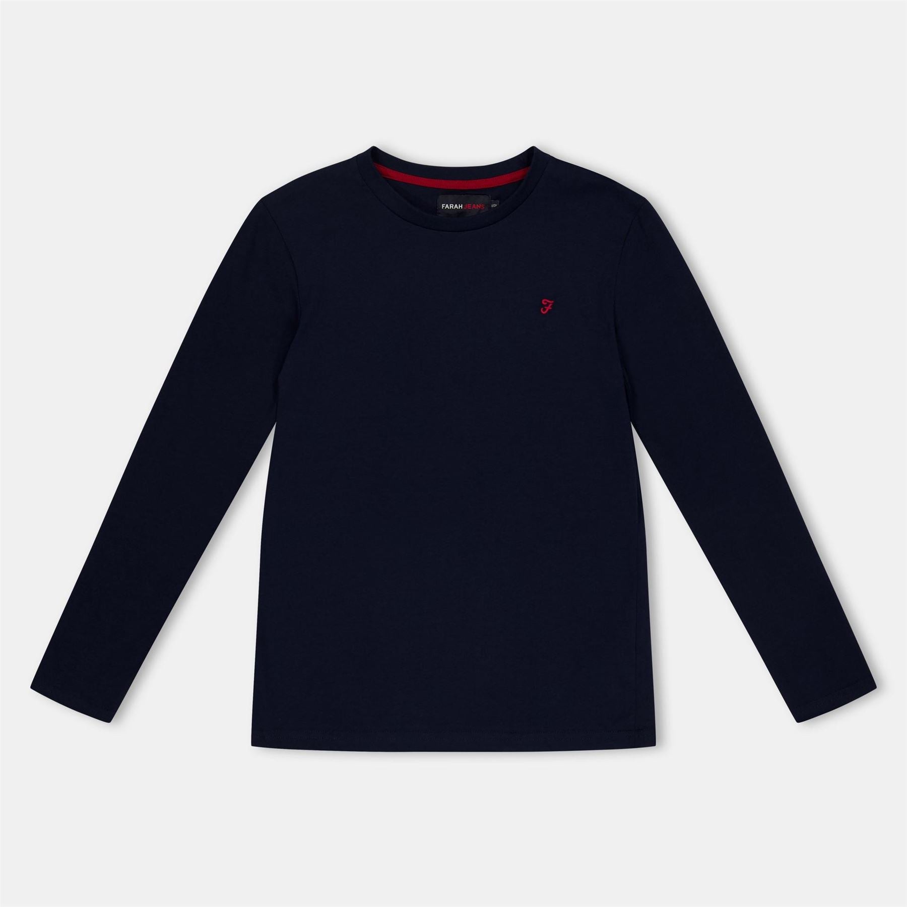 Farah Embroidered Crew Neck Long Sleeve T-Shirt