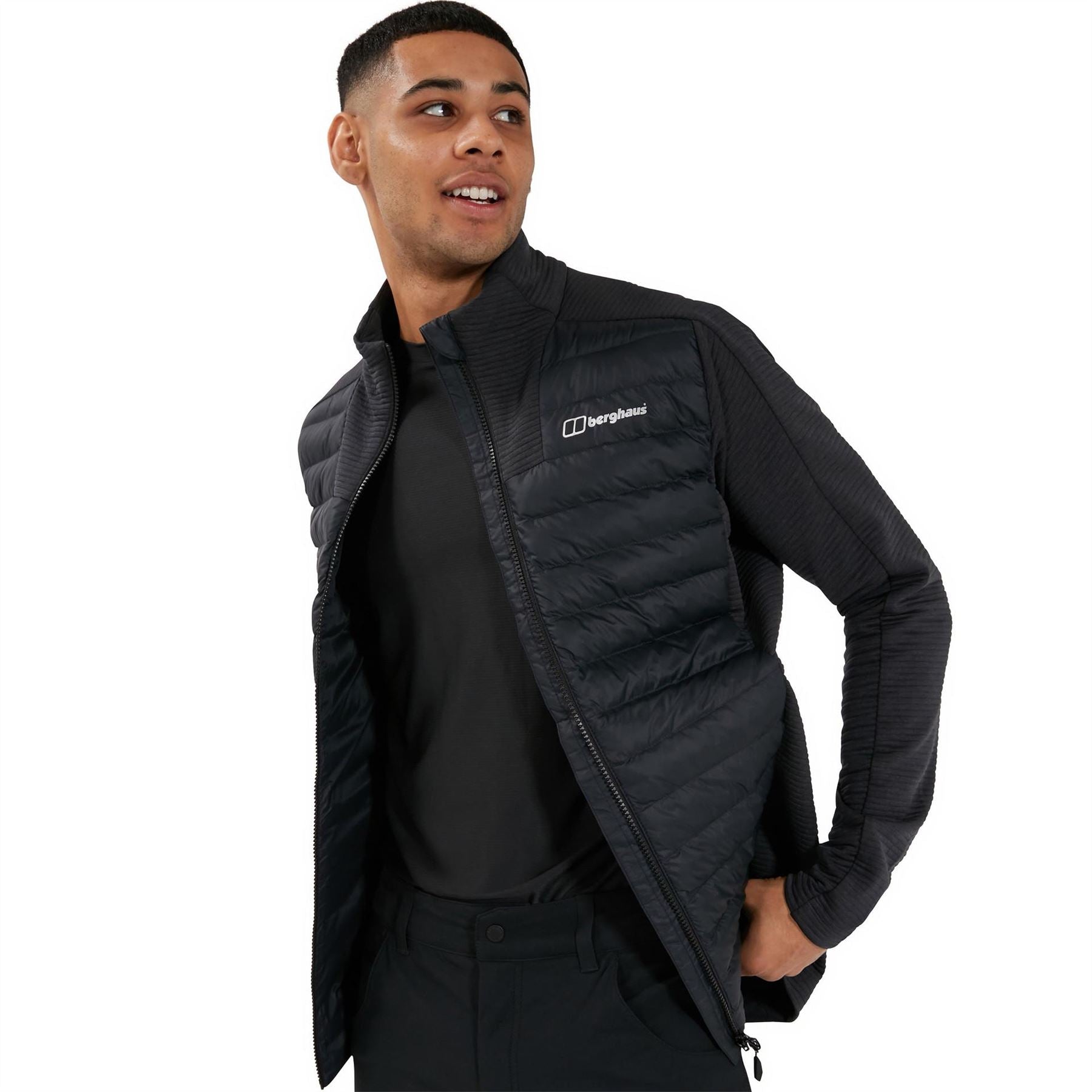 Berghaus Hottar Hybrid Windproof DWR Funnel Neck Short Puffer Jacket
