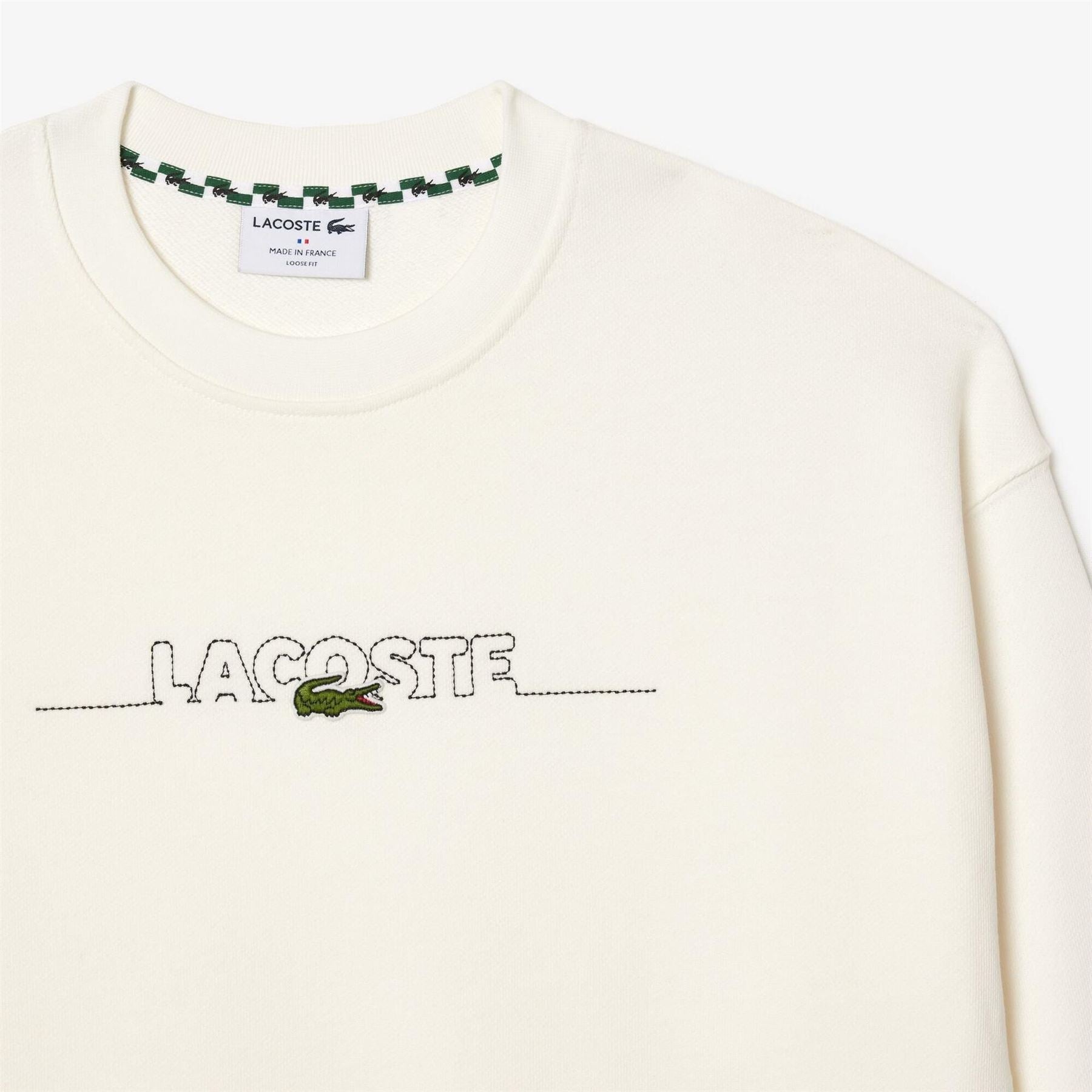 Lacoste Embroidered Crew Neck Drop Shoulder Sweatshirt