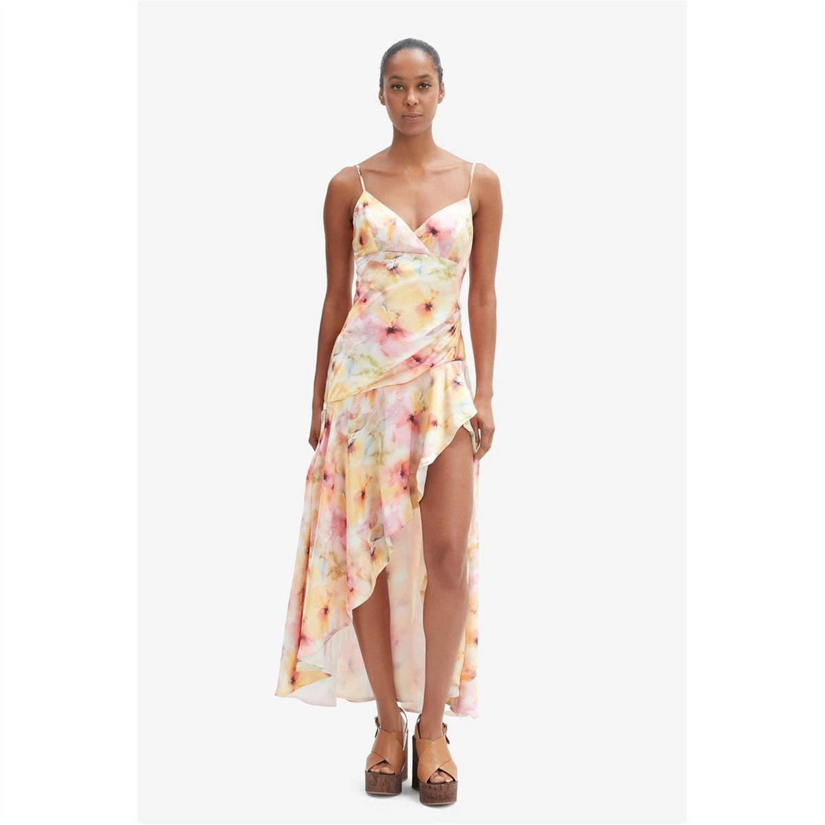 Bardot Sorella Gingham V Neck Strappy Maxi Dress
