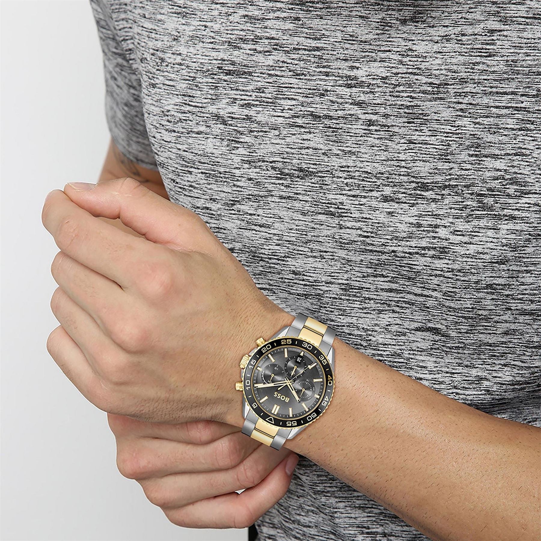 Boss Runner Chronograph Stainless Steel Water Resistant Analogue Quartz Watch