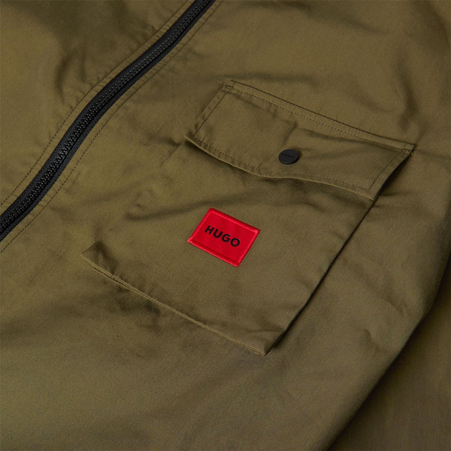 Hugo HUGO Emmond Cotton Long Sleeve Zip Overshirt   Contemporary Design with Logo Detail