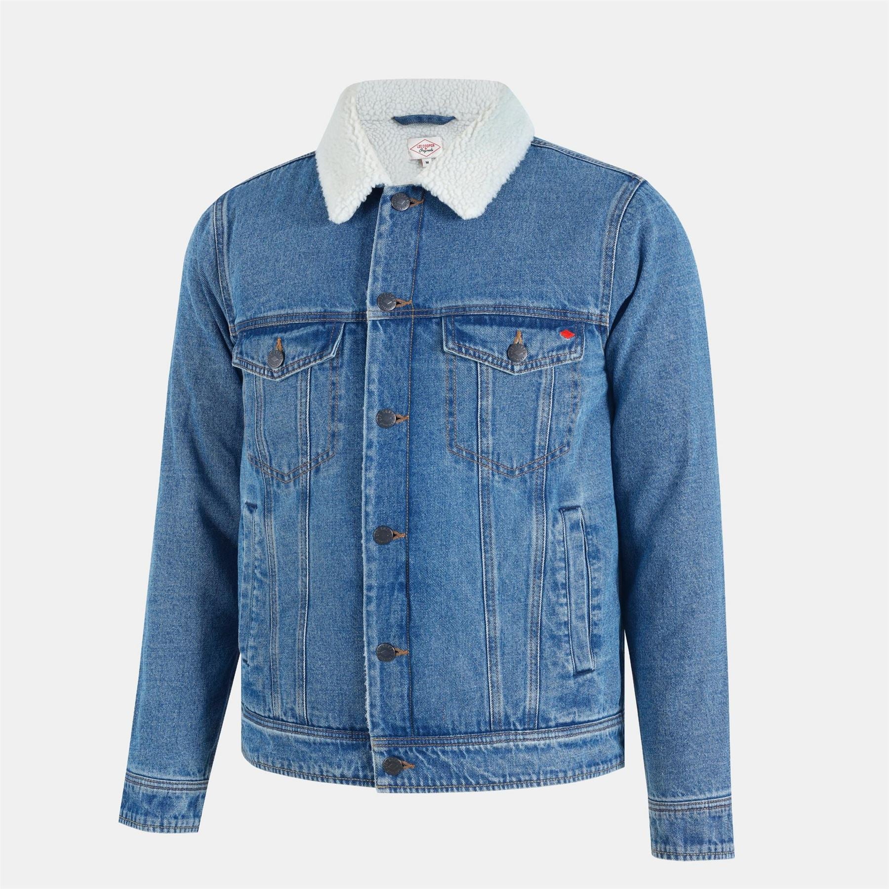 Lee Cooper Borg Denim Jacket with Flap Pocket