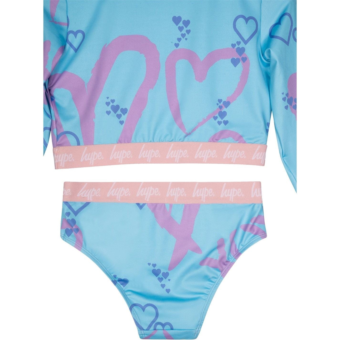 Hype Heart Lettering Graphic Print Swimsuit
