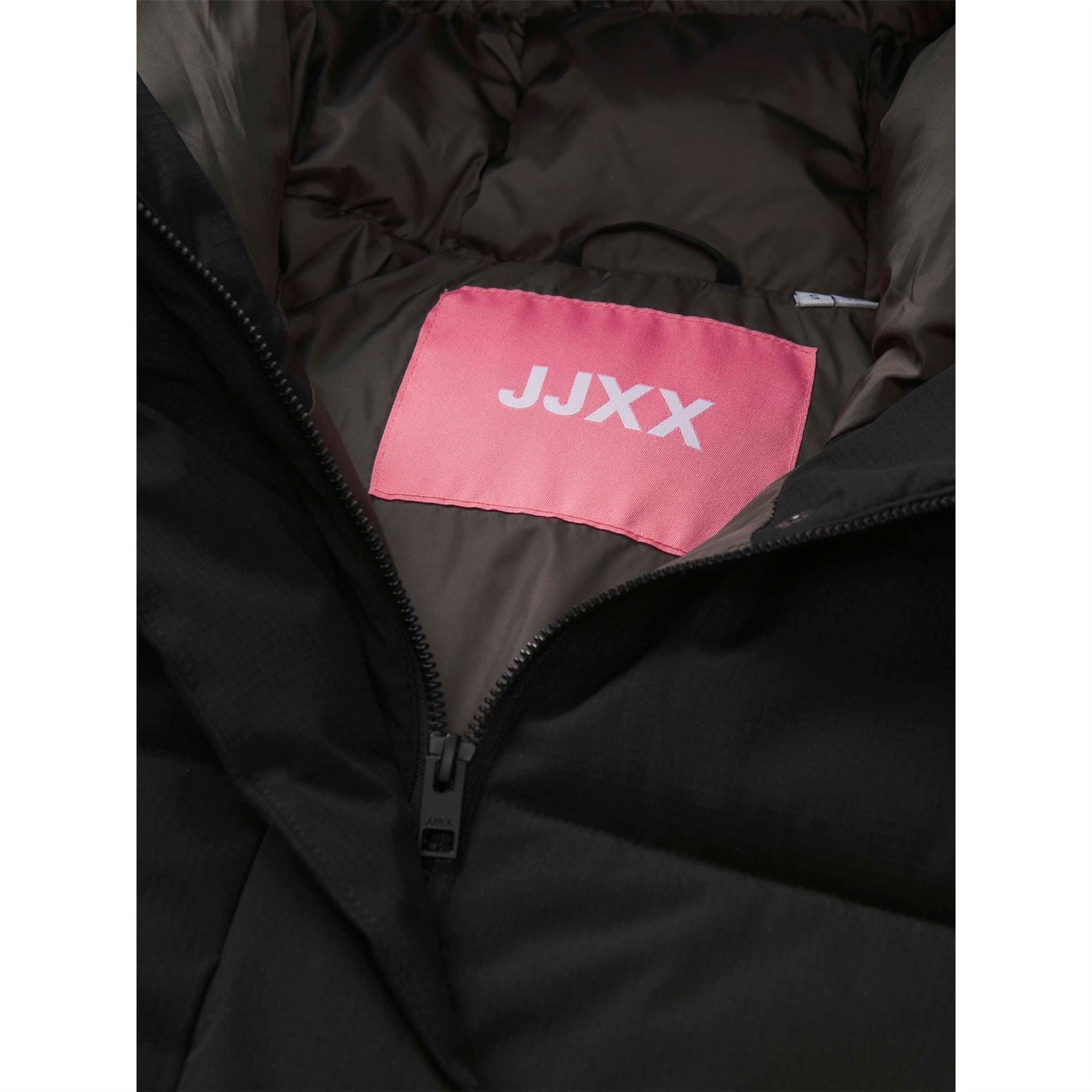JJXX Womens Global Solid Patterned Hooded Snap Button Puffer Jacket