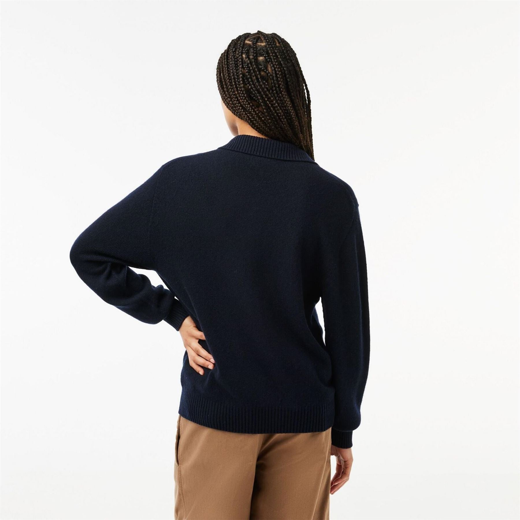 Lacoste Crocodile Logo Collared Neck Long Sleeve Sweater