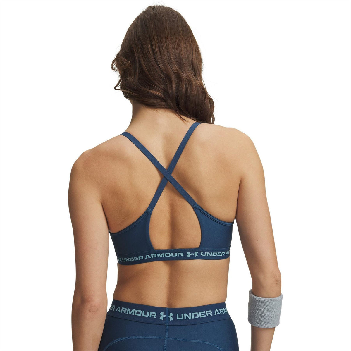 Under Armour Sports Bra V-Neck Spaghetti Straps Snug Fit