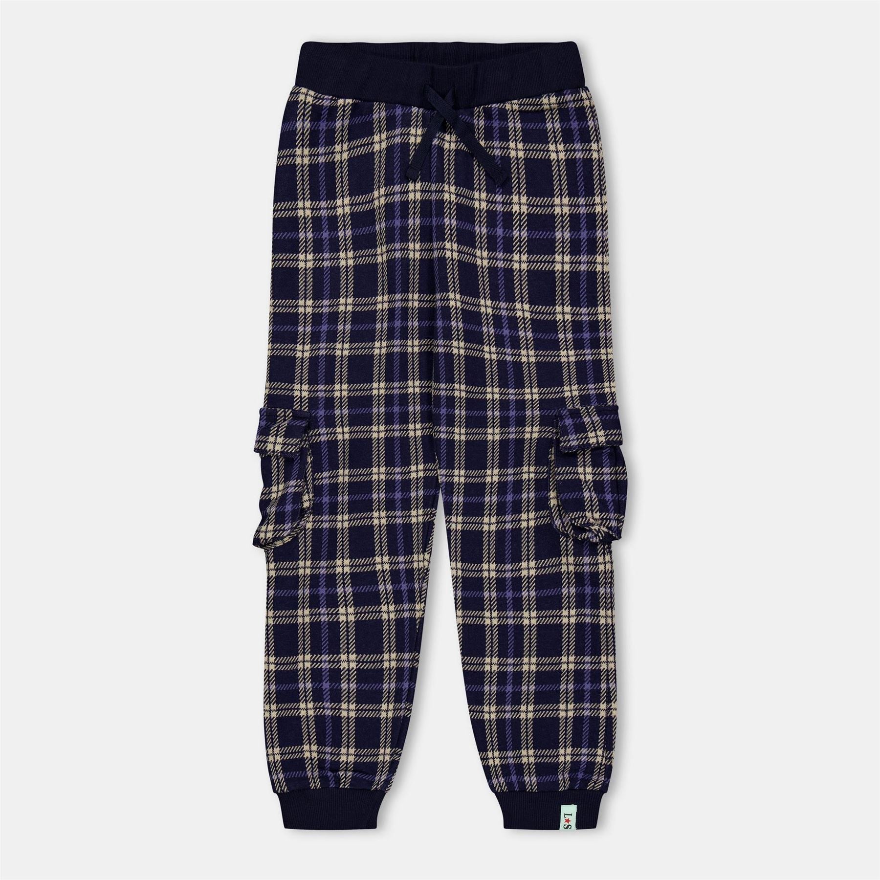 Lilly and Sid Plaid Patterned Cargo Joggers