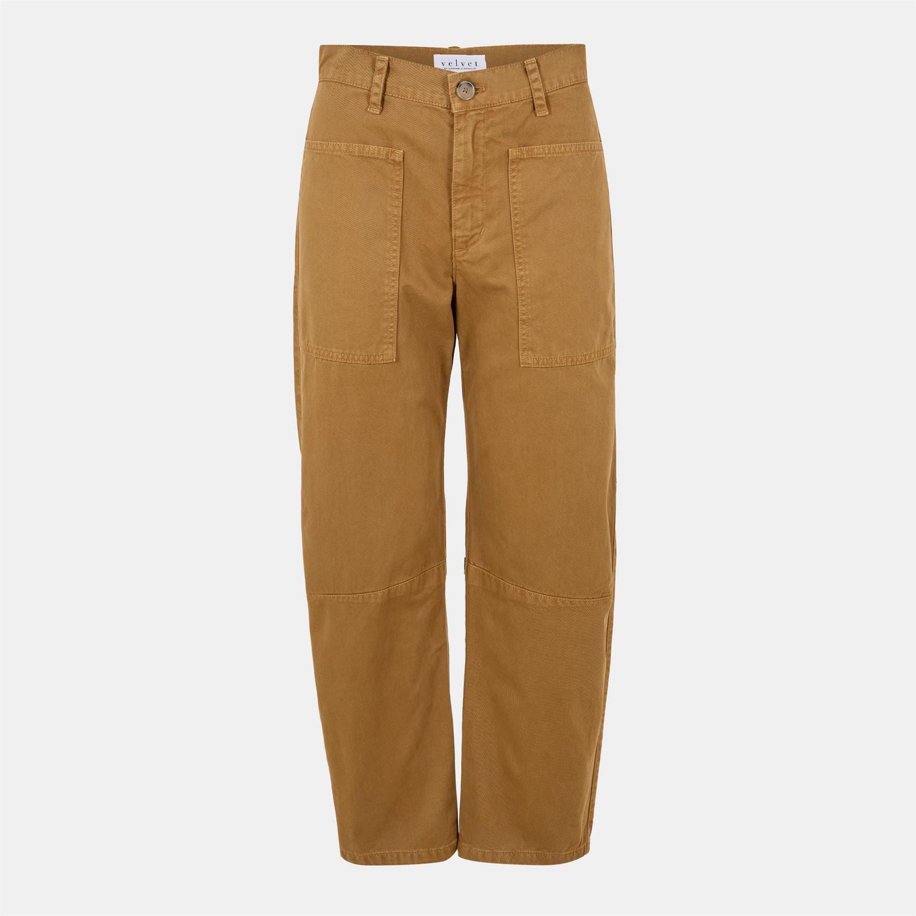 Velvet by Graham and Spencer Solid Patterned Straight Cargo Trousers