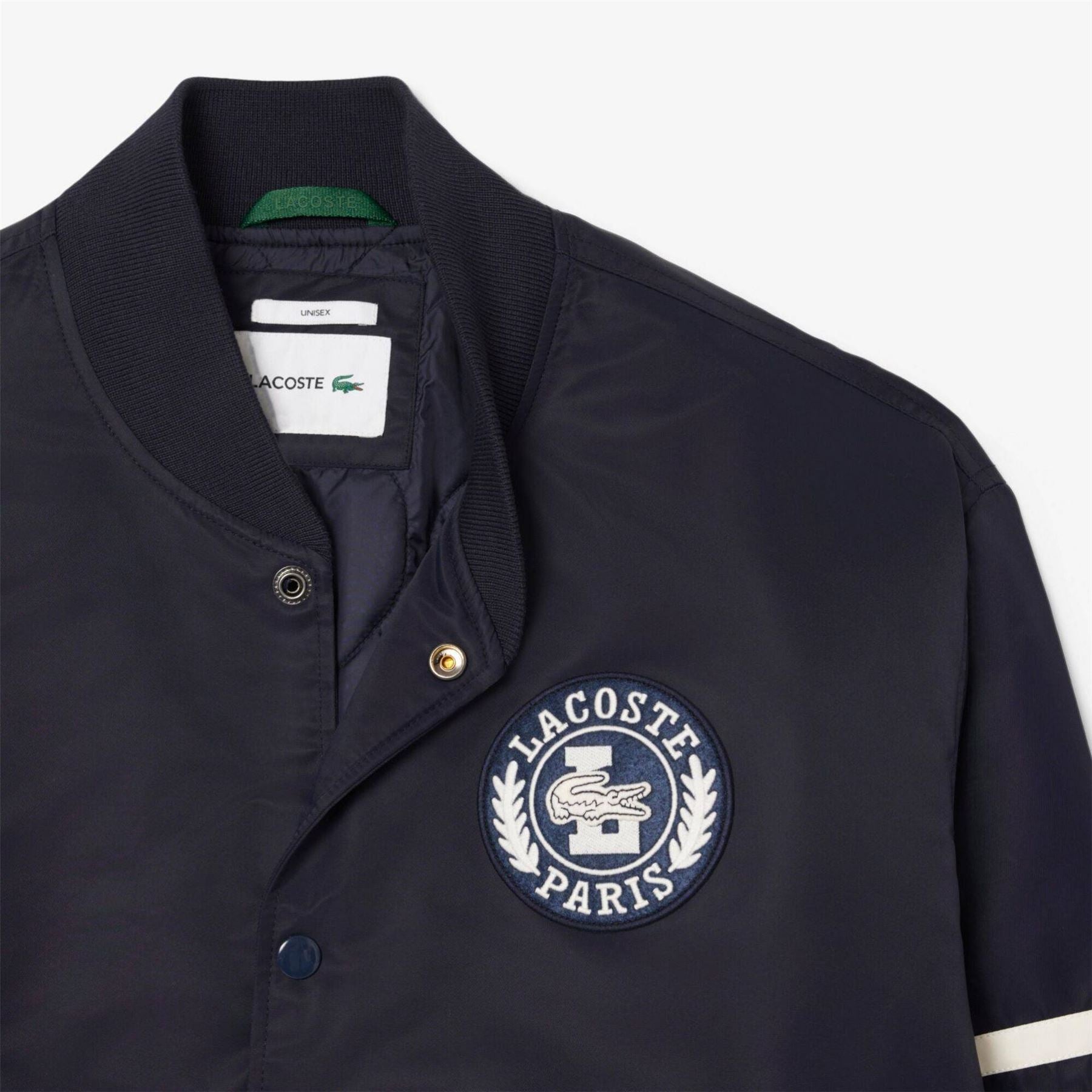 Lacoste Badge Water Repellent Ribbed Cuff Nylon Bomber Jacket