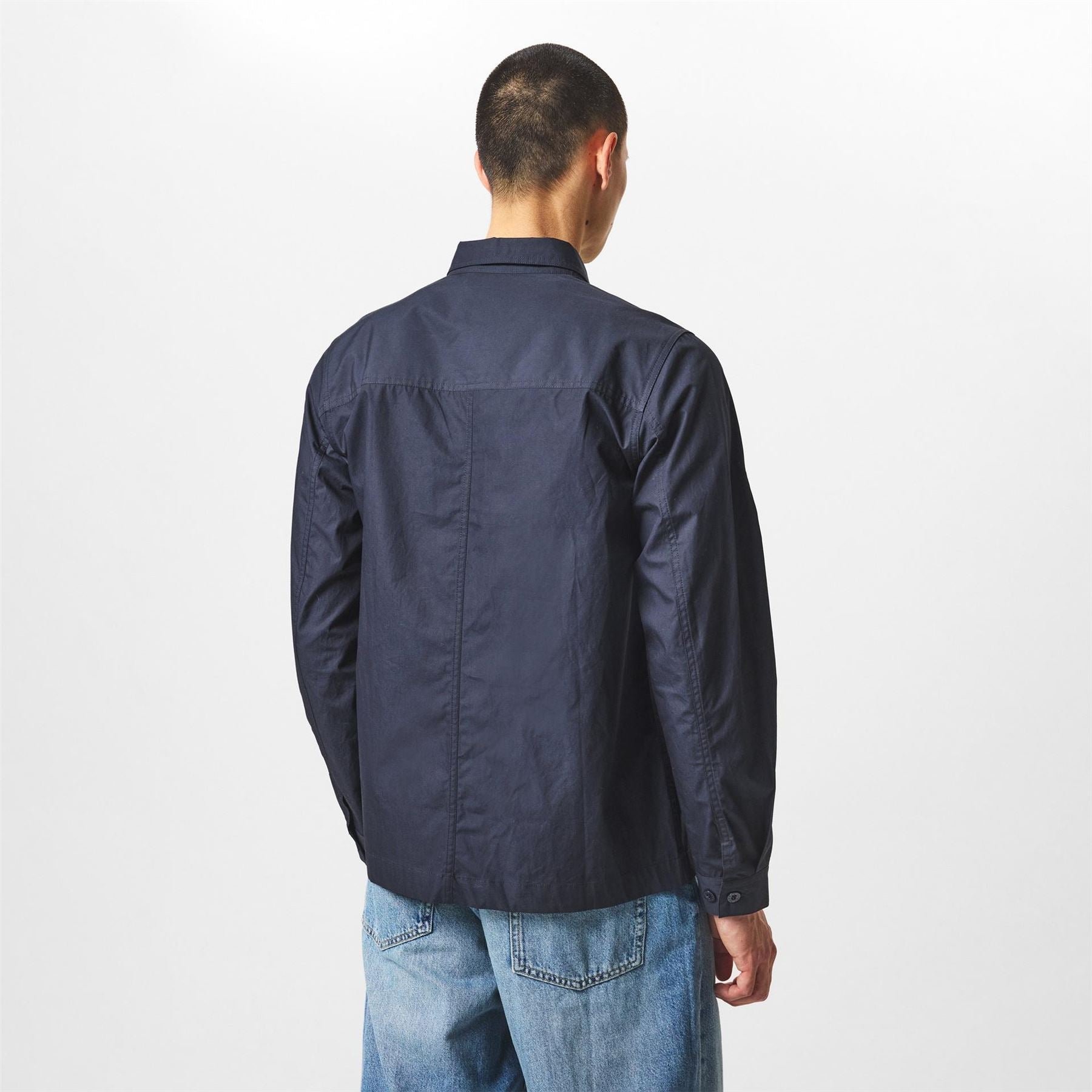 Pretty Green Boston Solid Patterned Snap Button Chest Pocket Overshirt