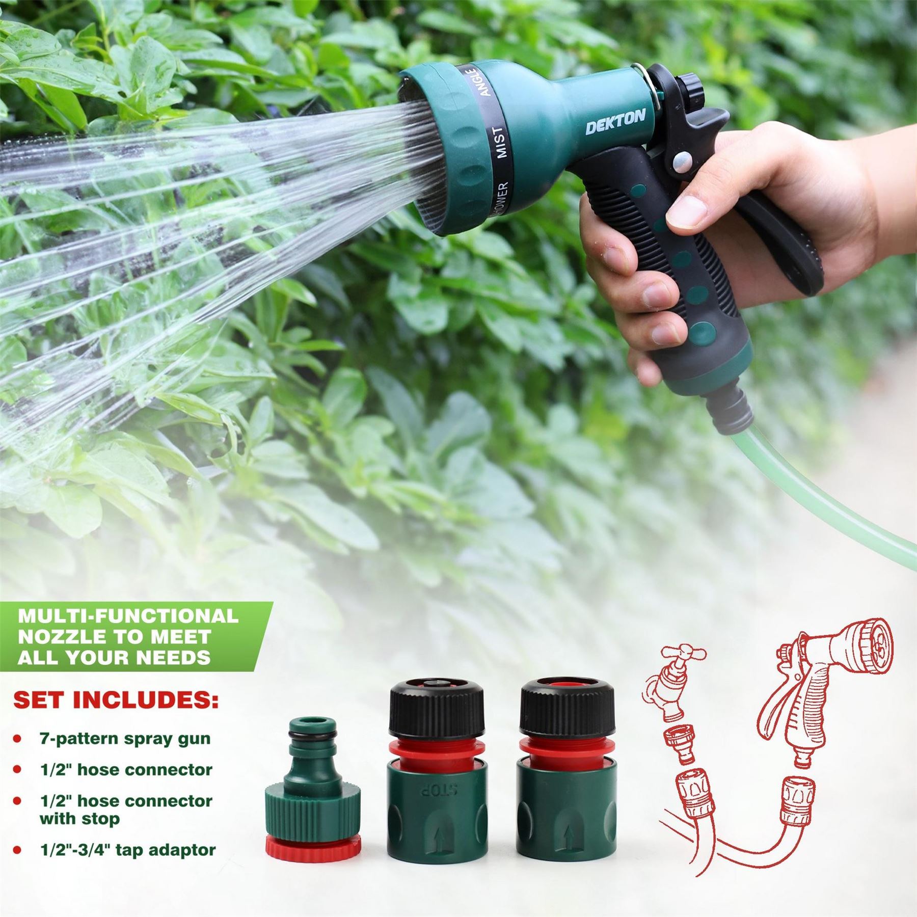 Dekton Function Spray Gun Kit With Hose Adapters
