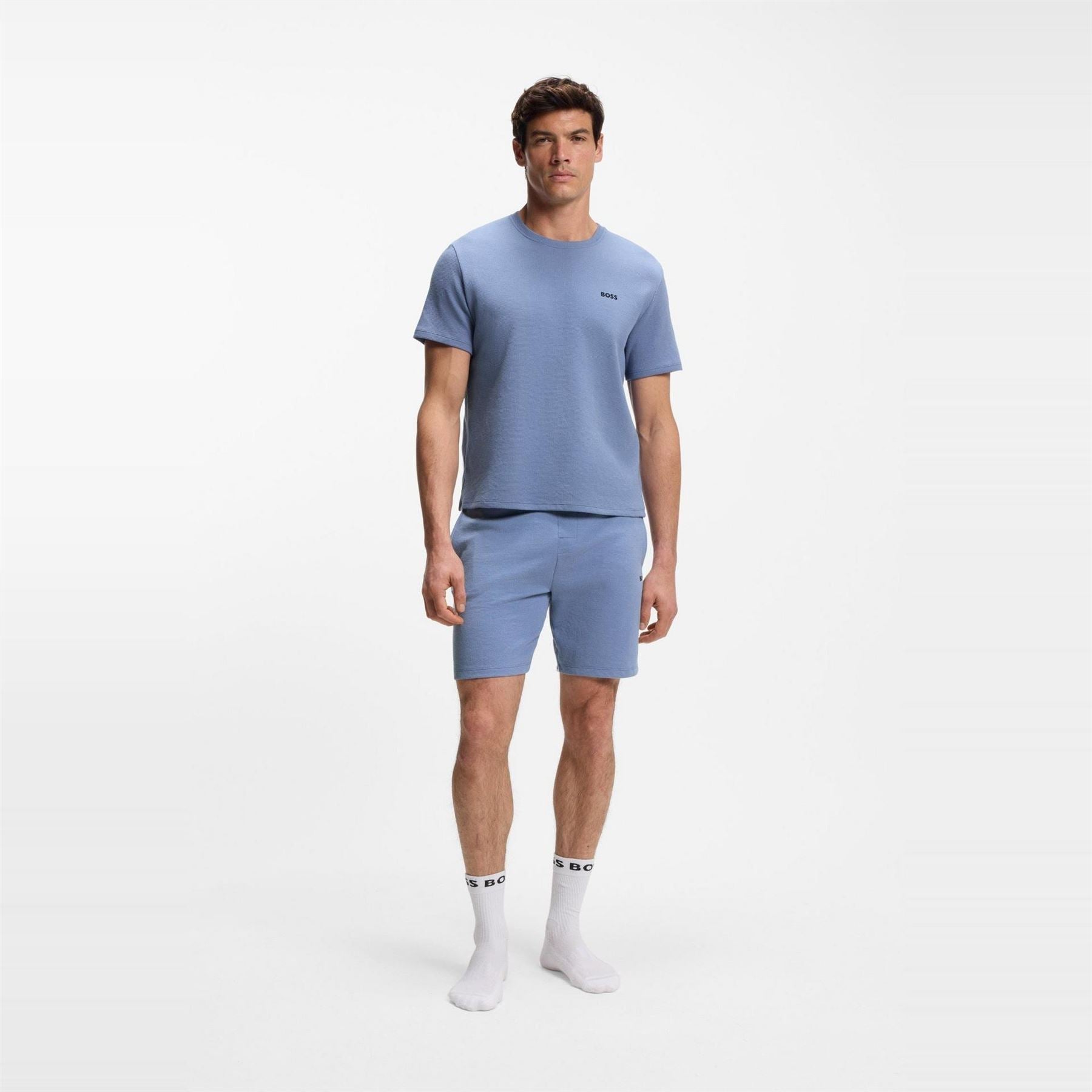 Boss BOSS Bodywear Waffle T Shirt with Structured Design