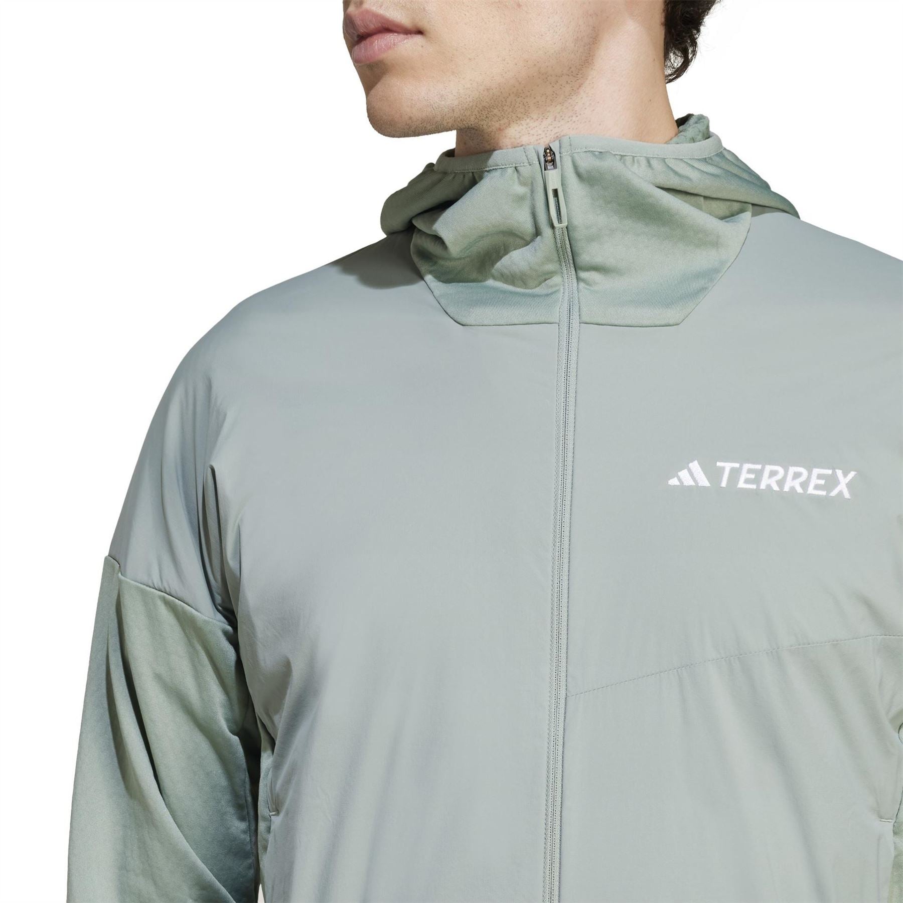 adidas Mens Terrex Xperior Climawarm+ Wind Light Fleece Hooded Jacket